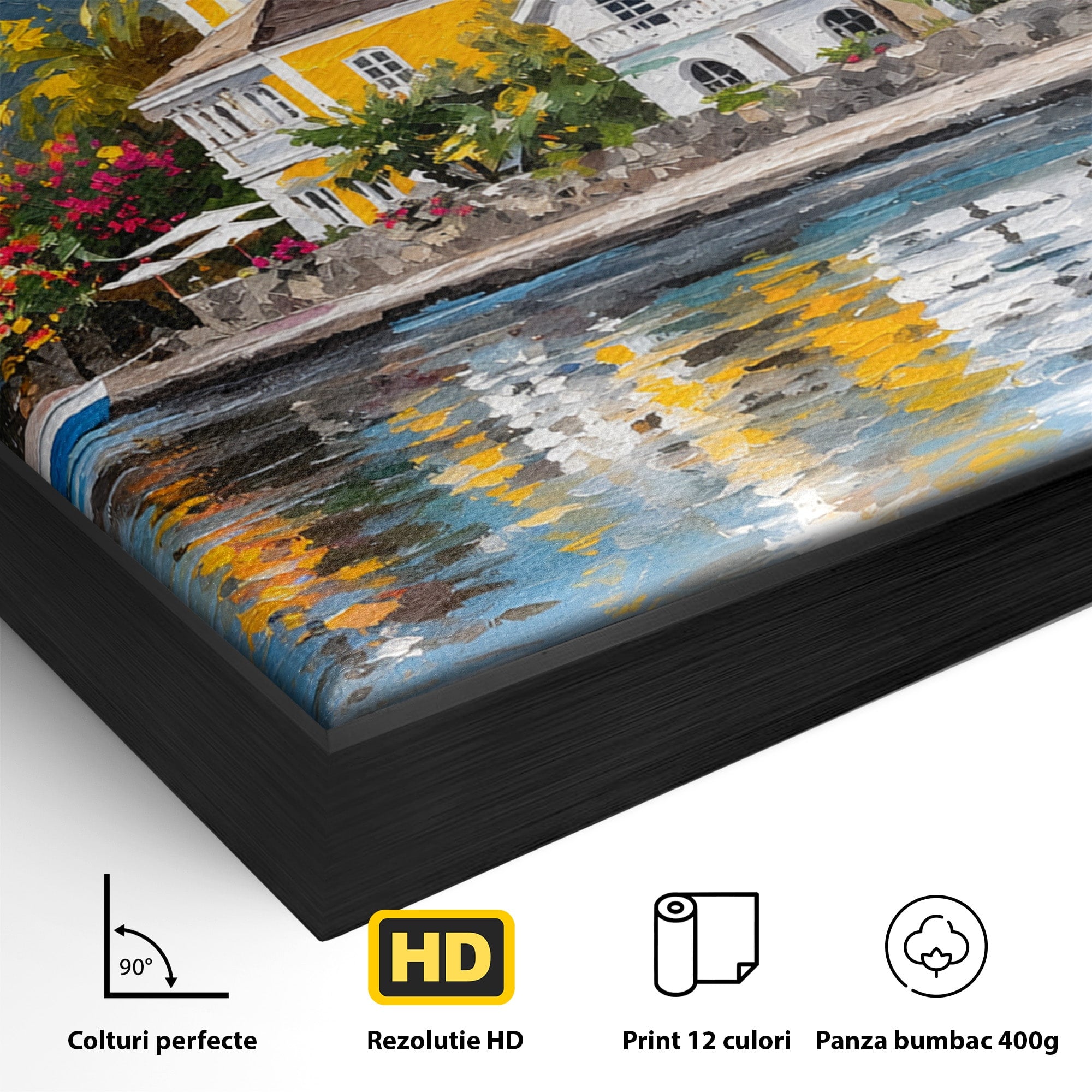Tablou Canvas Premium LuxCanva® O1064, Biserica Tropicala, Biserica, Peisaj, Tropical, Mare, Vacanta, Living, Culori Vibrante
