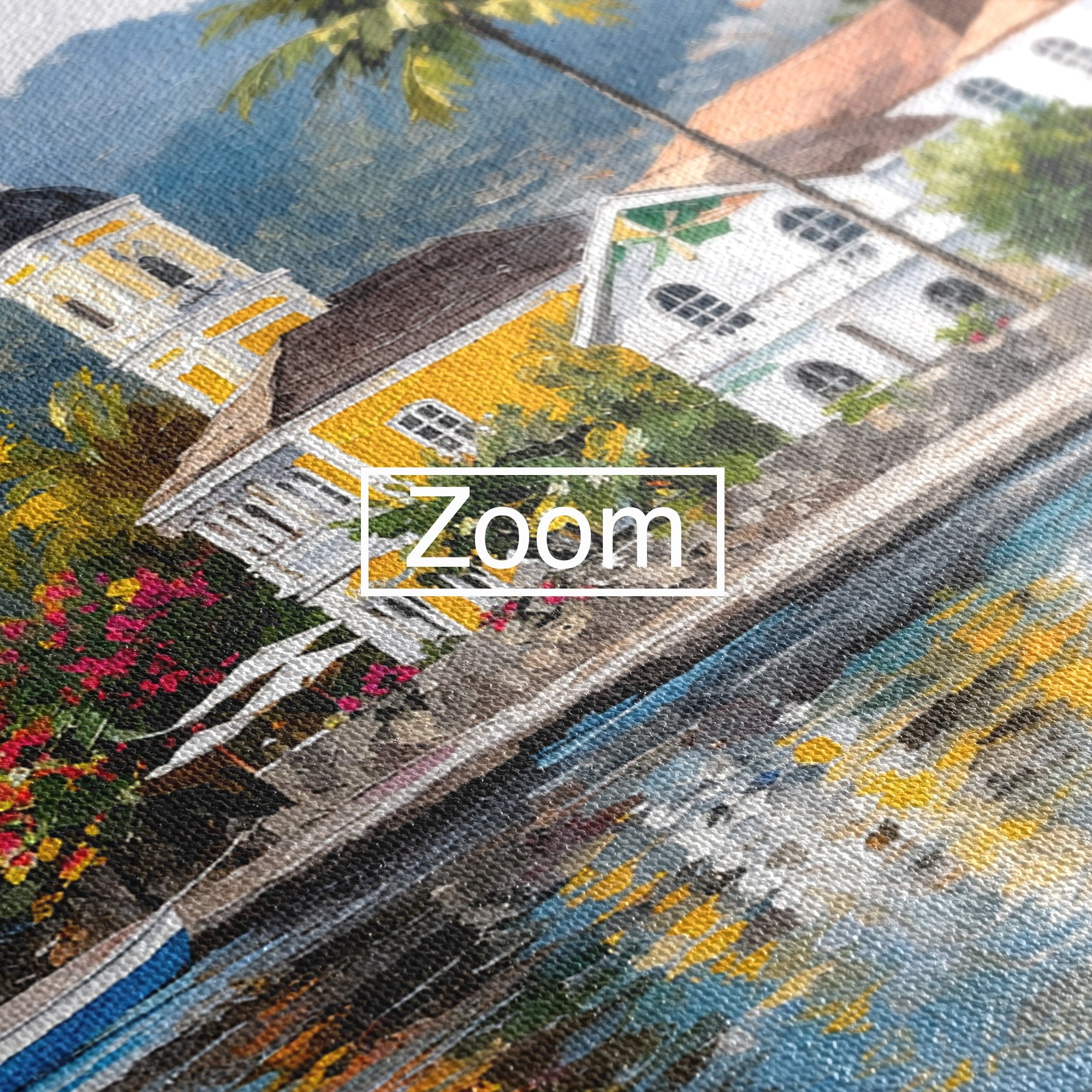 Tablou Canvas Premium LuxCanva® O1064, Biserica Tropicala, Biserica, Peisaj, Tropical, Mare, Vacanta, Living, Culori Vibrante