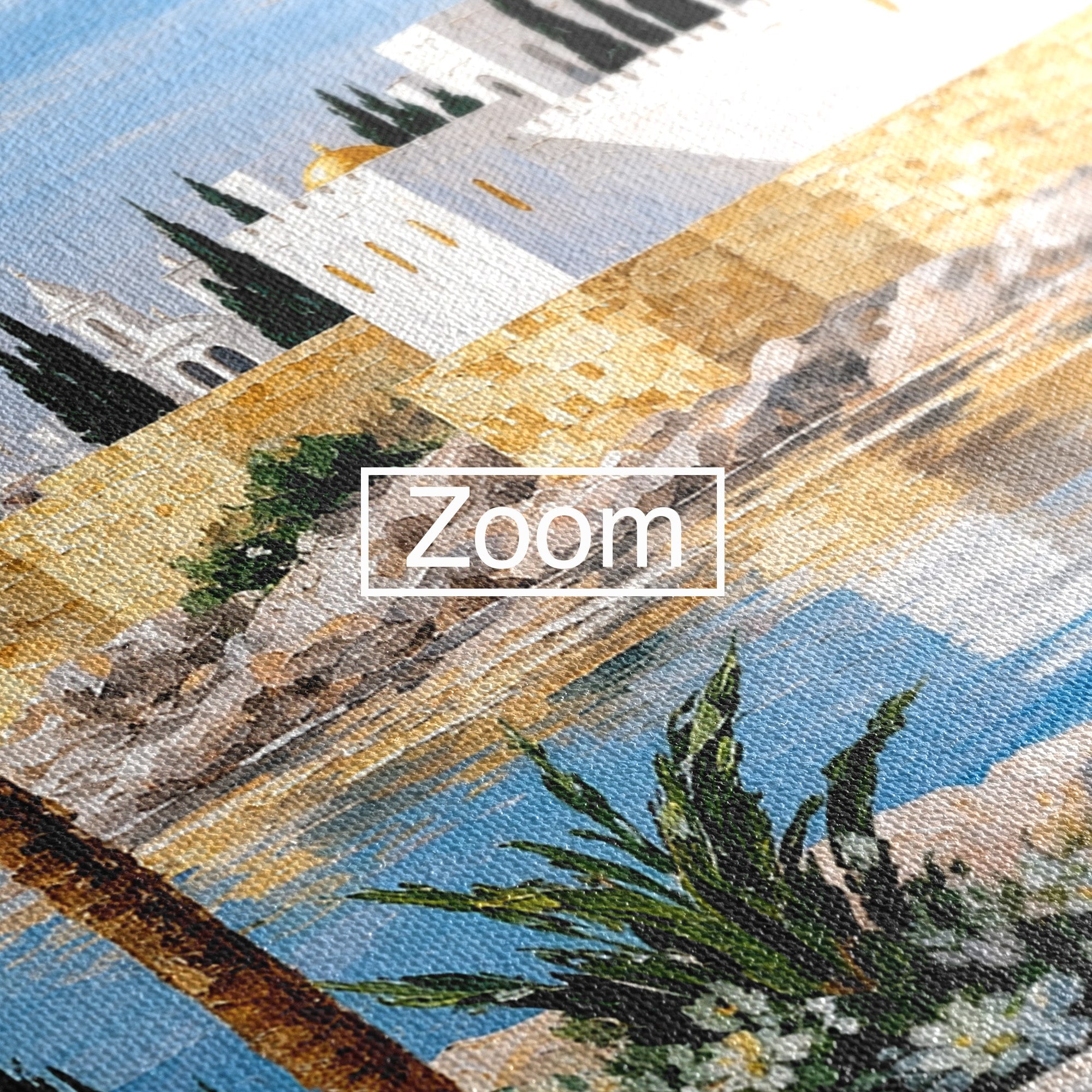 Tablou Canvas Premium LuxCanva® O1066, Peisaj Mediteranean, Peisaj, Mare, Arhitectura, Mediterranean, Living, Dormitor, Culori Vibrante