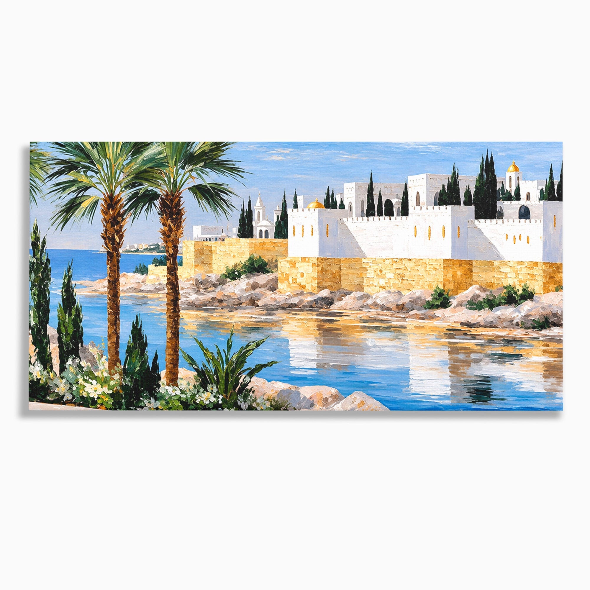 Tablou Canvas Premium LuxCanva® O1066, Peisaj Mediteranean, Peisaj, Mare, Arhitectura, Mediterranean, Living, Dormitor, Culori Vibrante