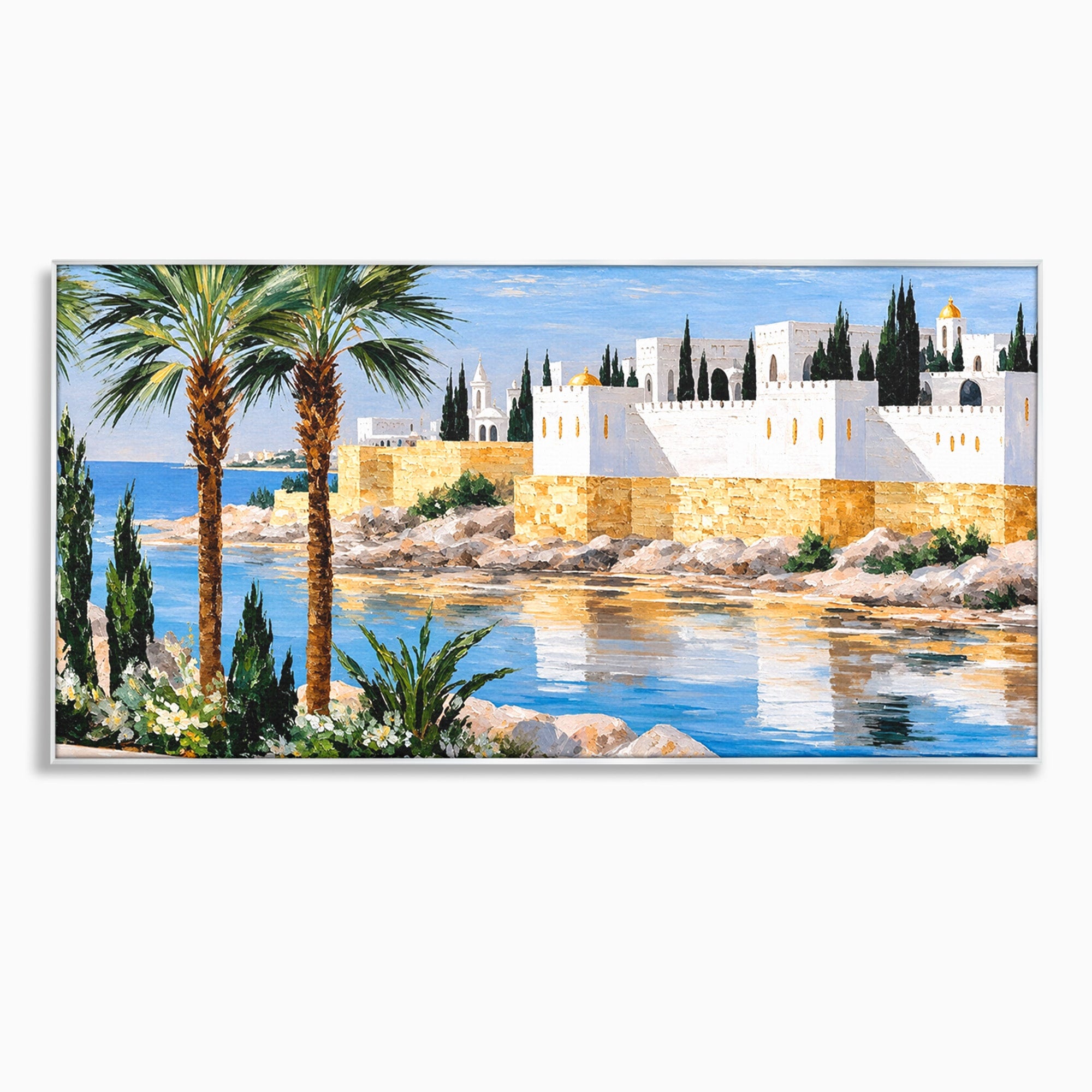 Tablou Canvas Premium LuxCanva® O1066, Peisaj Mediteranean, Peisaj, Mare, Arhitectura, Mediterranean, Living, Dormitor, Culori Vibrante