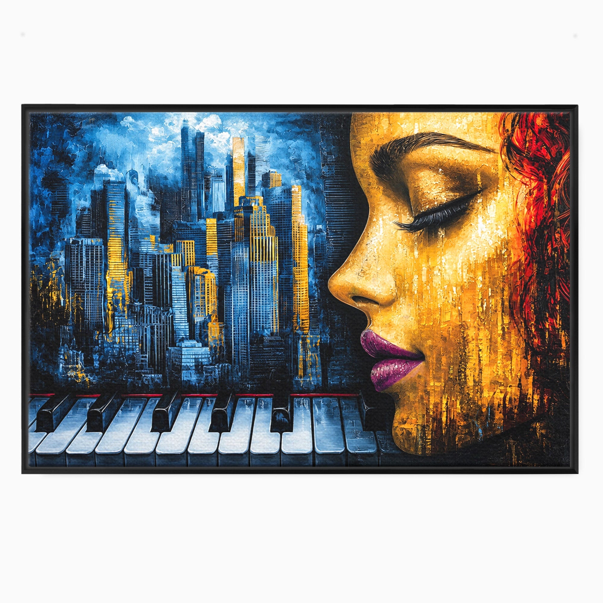 Tablou Canvas Premium LuxCanva® O1067, Portret Urban Pian, Portret, Oras, Pian, Arta, Living, Culori Vibrante