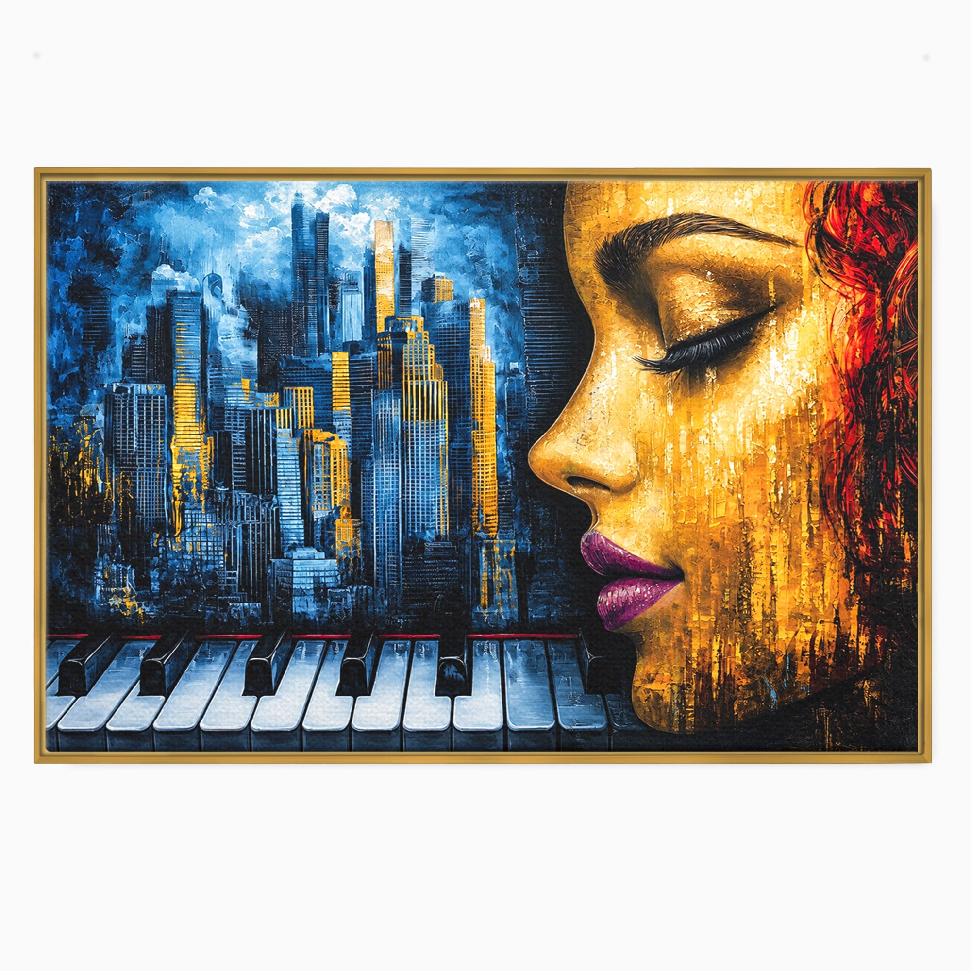 Tablou Canvas Premium LuxCanva® O1067, Portret Urban Pian, Portret, Oras, Pian, Arta, Living, Culori Vibrante