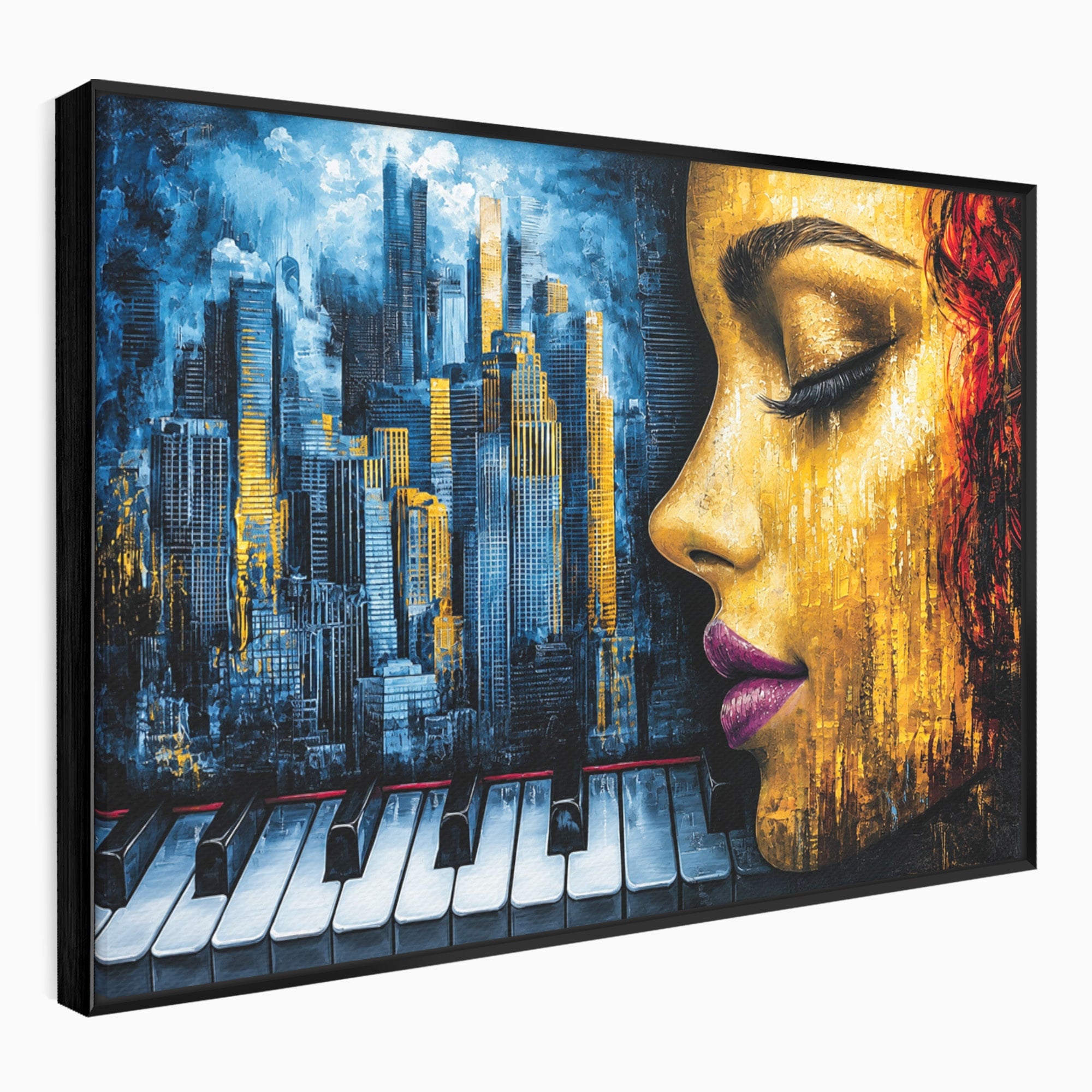 Tablou Canvas Premium LuxCanva® O1067, Portret Urban Pian, Portret, Oras, Pian, Arta, Living, Culori Vibrante
