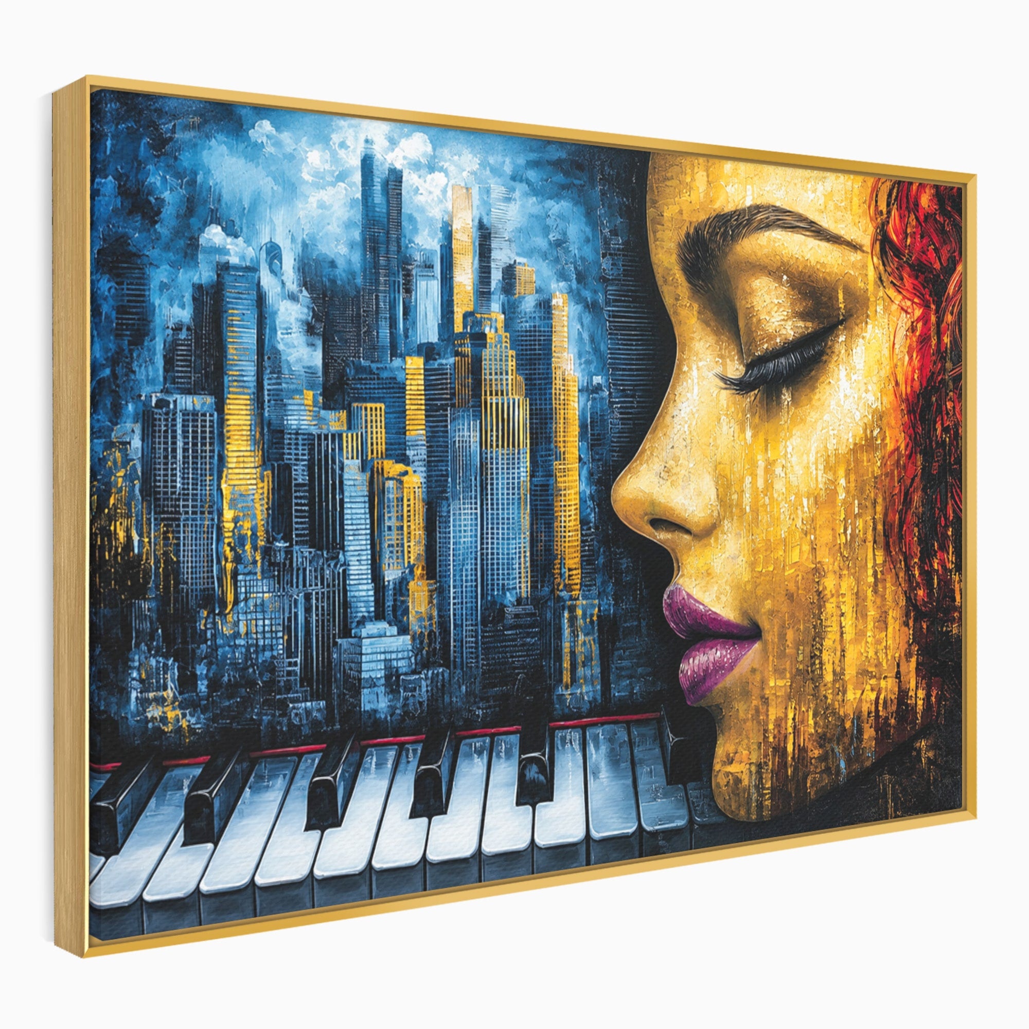 Tablou Canvas Premium LuxCanva® O1067, Portret Urban Pian, Portret, Oras, Pian, Arta, Living, Culori Vibrante
