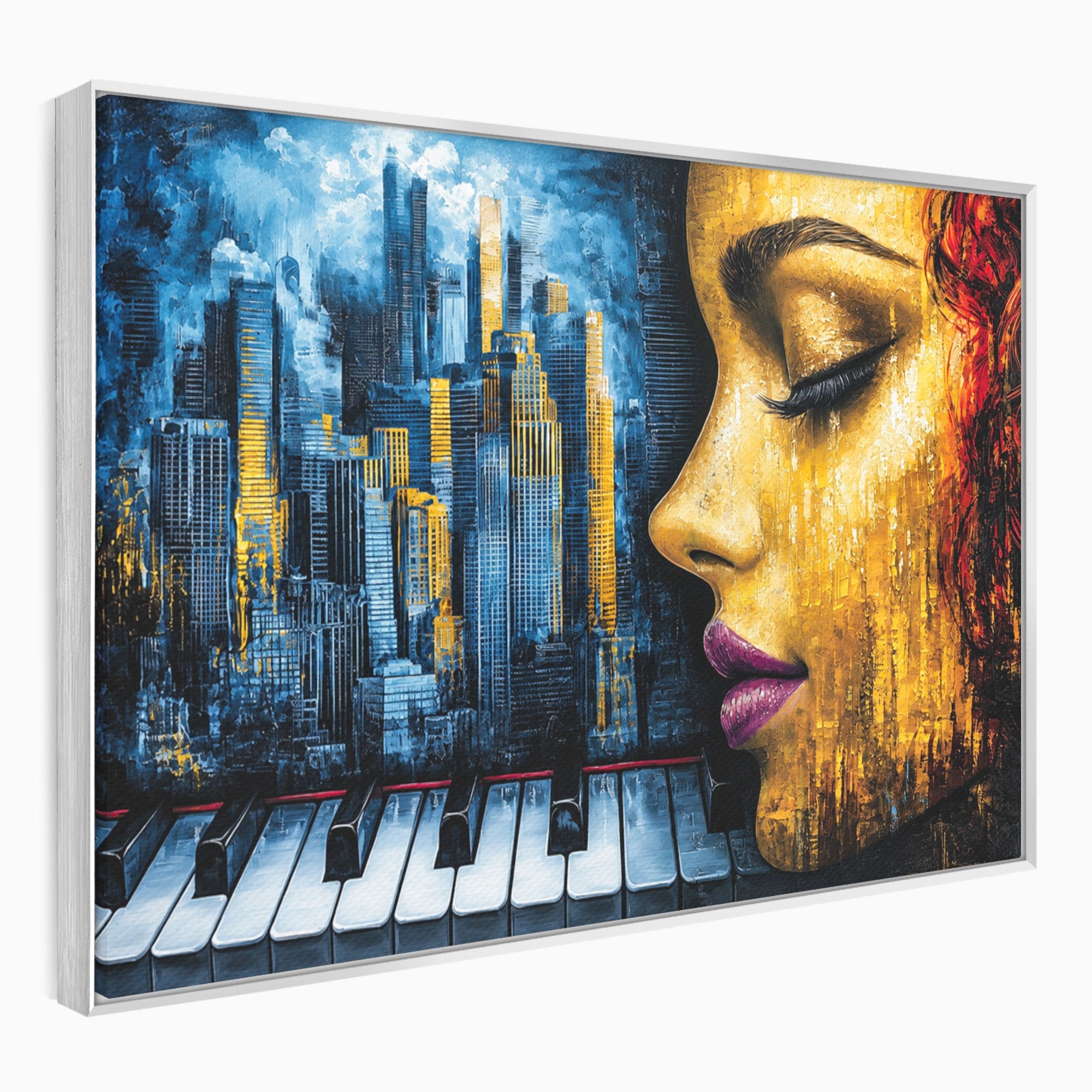 Tablou Canvas Premium LuxCanva® O1067, Portret Urban Pian, Portret, Oras, Pian, Arta, Living, Culori Vibrante