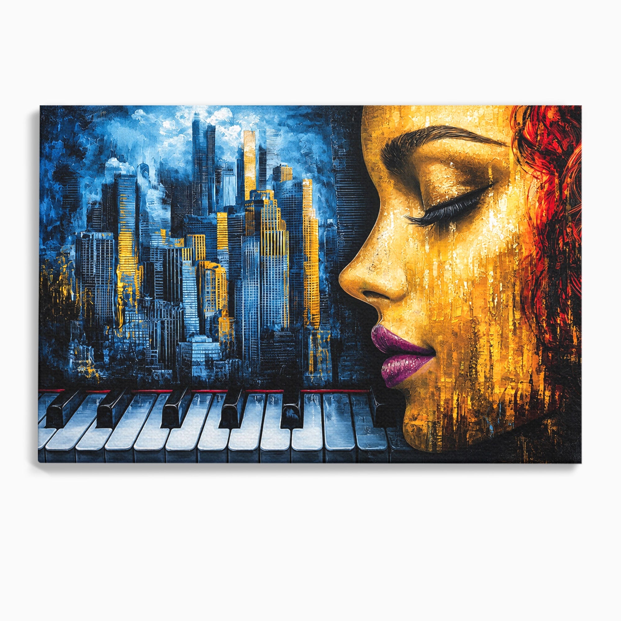 Tablou Canvas Premium LuxCanva® O1067, Portret Urban Pian, Portret, Oras, Pian, Arta, Living, Culori Vibrante