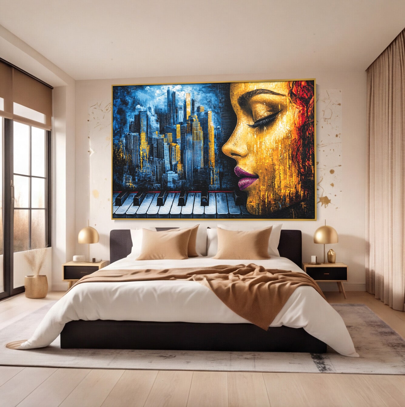 Tablou Canvas Premium LuxCanva® O1067, Portret Urban Pian, Portret, Oras, Pian, Arta, Living, Culori Vibrante