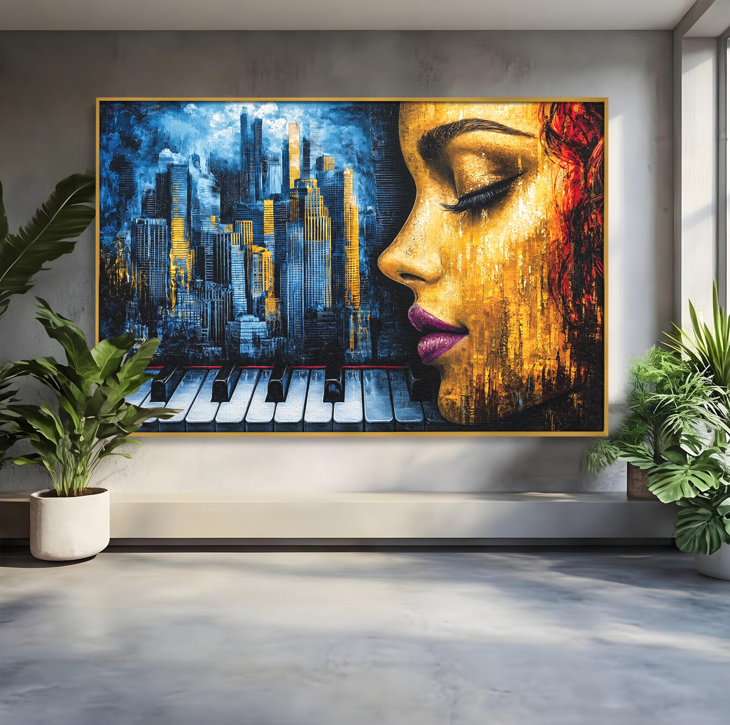 Tablou Canvas Premium LuxCanva® O1067, Portret Urban Pian, Portret, Oras, Pian, Arta, Living, Culori Vibrante