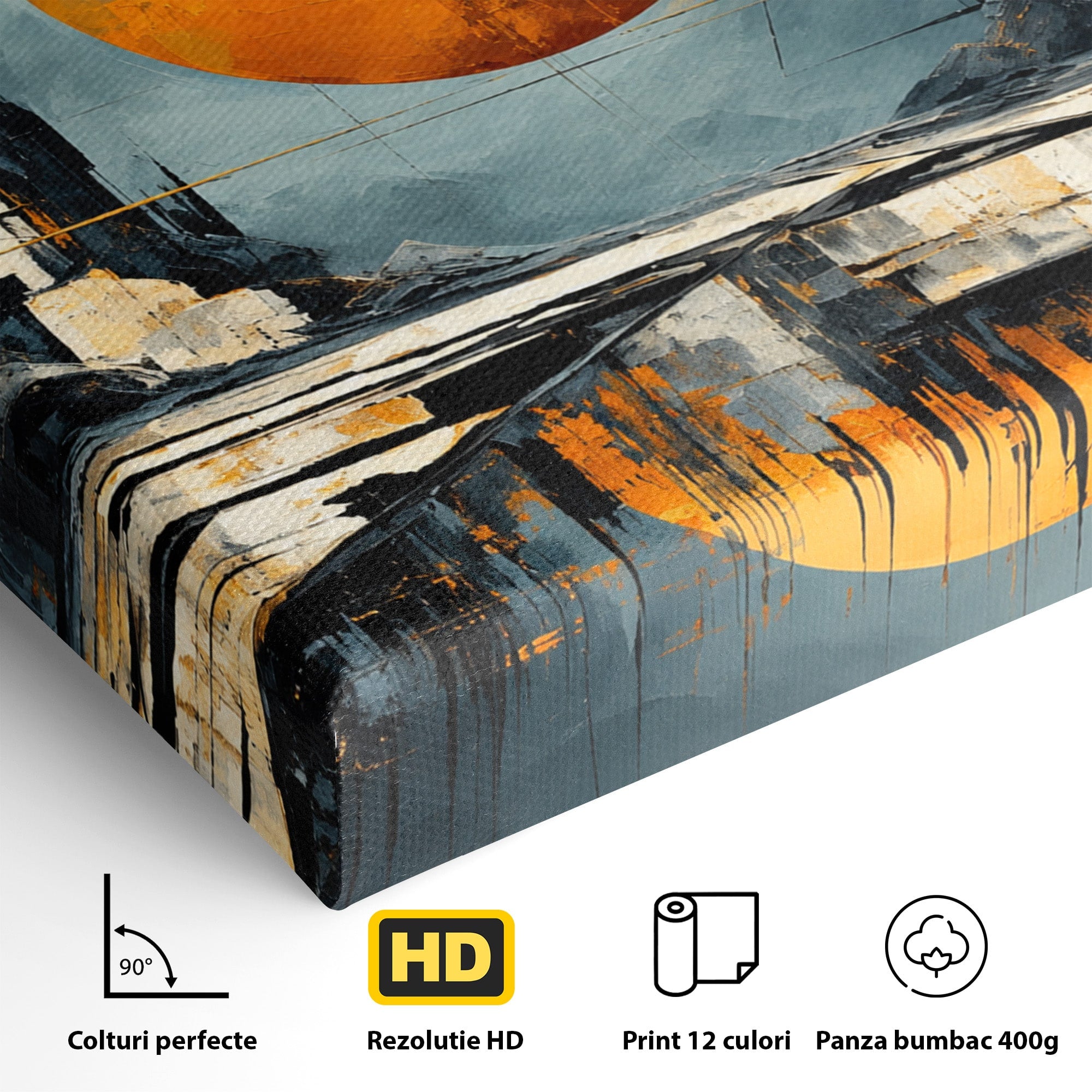 Tablou Canvas Premium LuxCanva® O1068, Orasul Apocaliptic, Oras, Apocaliptic, Peisaj, Futurist, Dormitor, Culori Vibrante