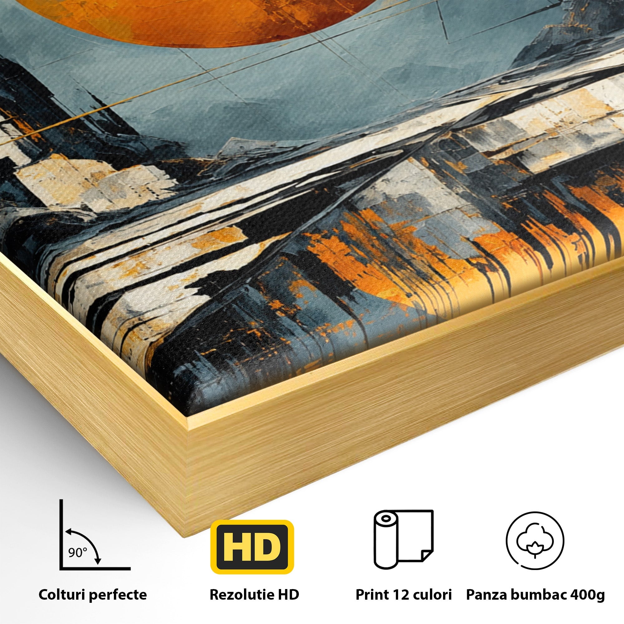 Tablou Canvas Premium LuxCanva® O1068, Orasul Apocaliptic, Oras, Apocaliptic, Peisaj, Futurist, Dormitor, Culori Vibrante