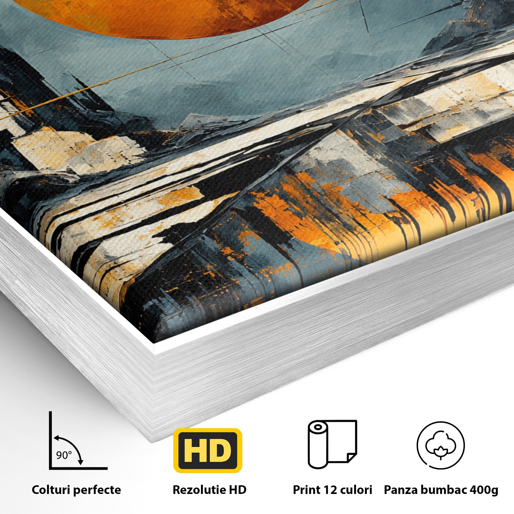 Tablou Canvas Premium LuxCanva® O1068, Orasul Apocaliptic, Oras, Apocaliptic, Peisaj, Futurist, Dormitor, Culori Vibrante