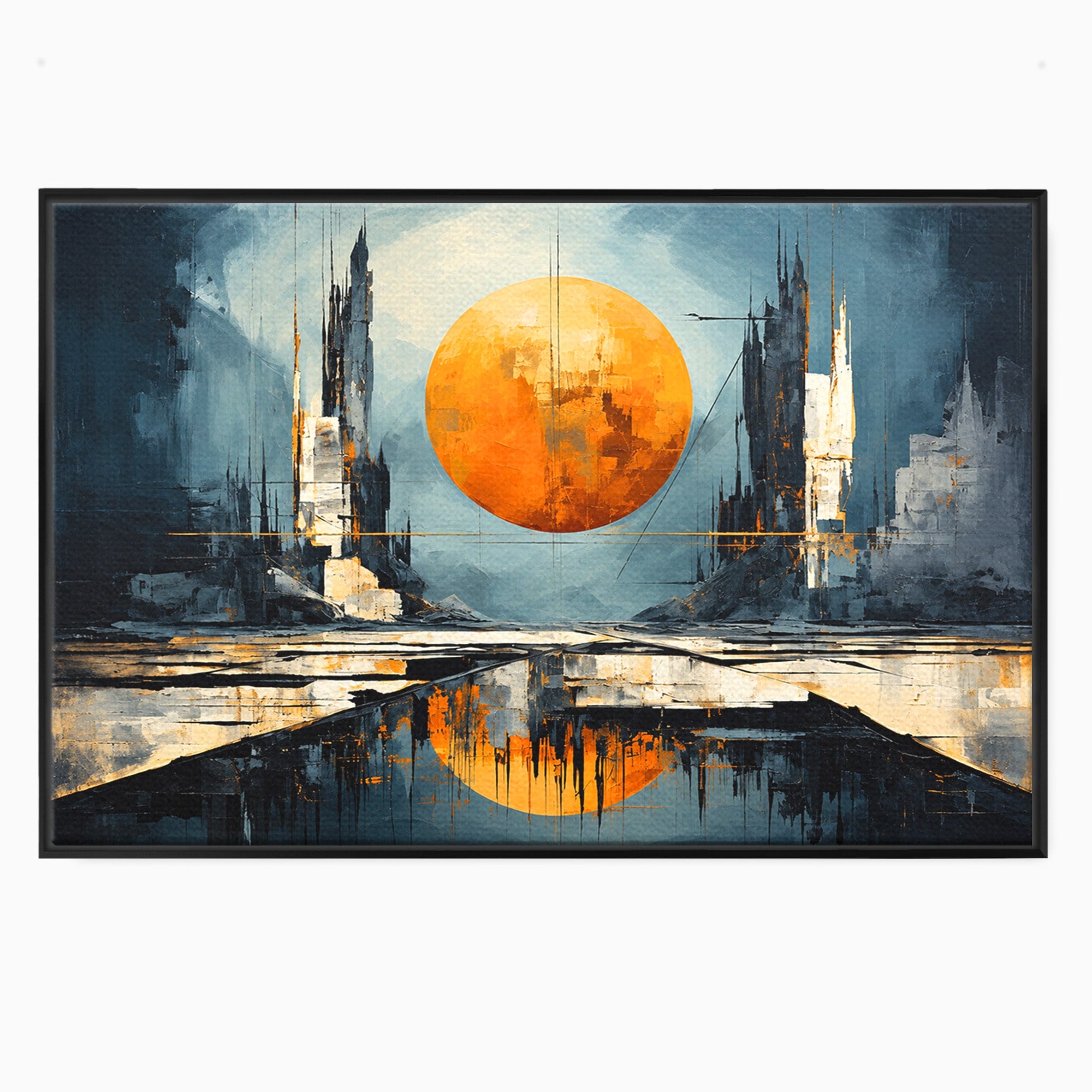 Tablou Canvas Premium LuxCanva® O1068, Orasul Apocaliptic, Oras, Apocaliptic, Peisaj, Futurist, Dormitor, Culori Vibrante