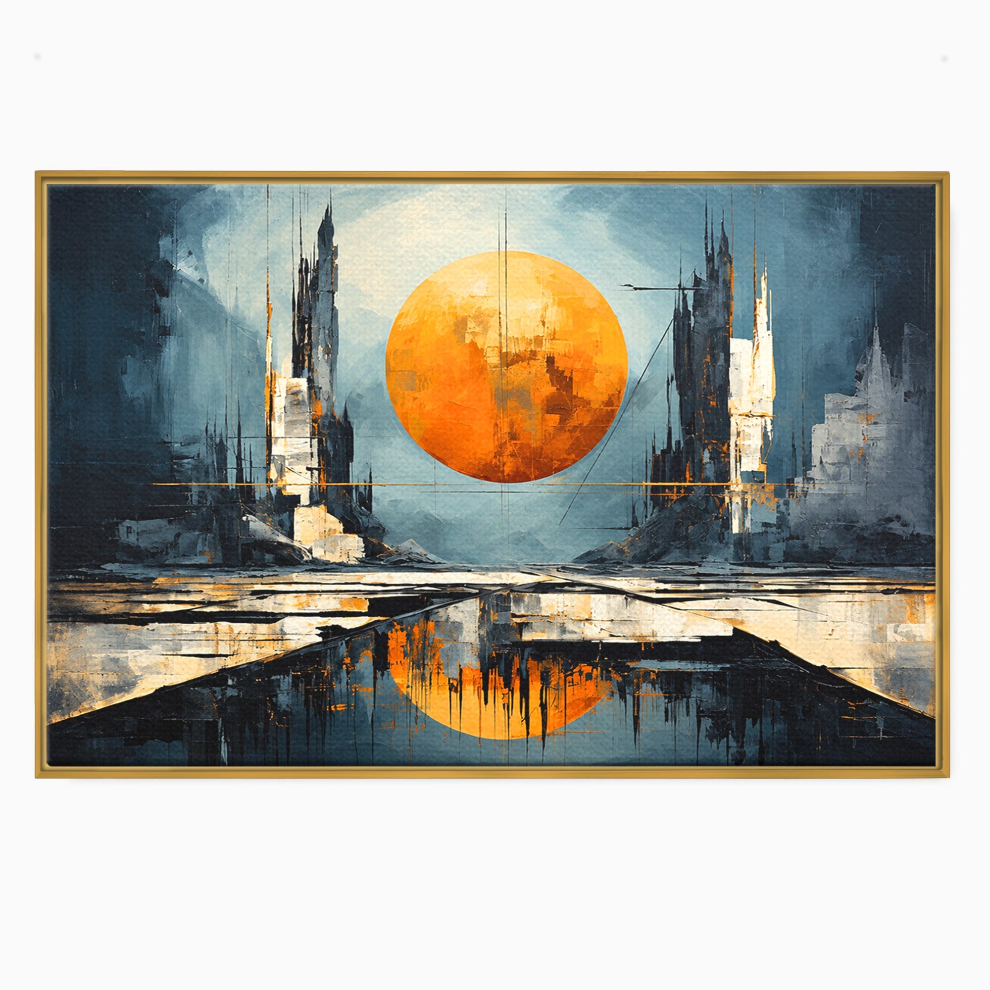 Tablou Canvas Premium LuxCanva® O1068, Orasul Apocaliptic, Oras, Apocaliptic, Peisaj, Futurist, Dormitor, Culori Vibrante