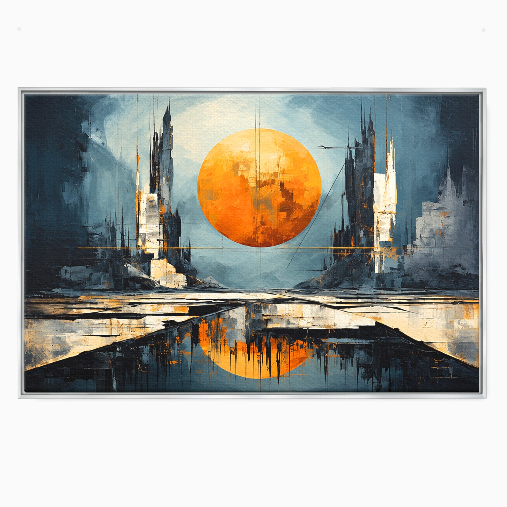 Tablou Canvas Premium LuxCanva® O1068, Orasul Apocaliptic, Oras, Apocaliptic, Peisaj, Futurist, Dormitor, Culori Vibrante