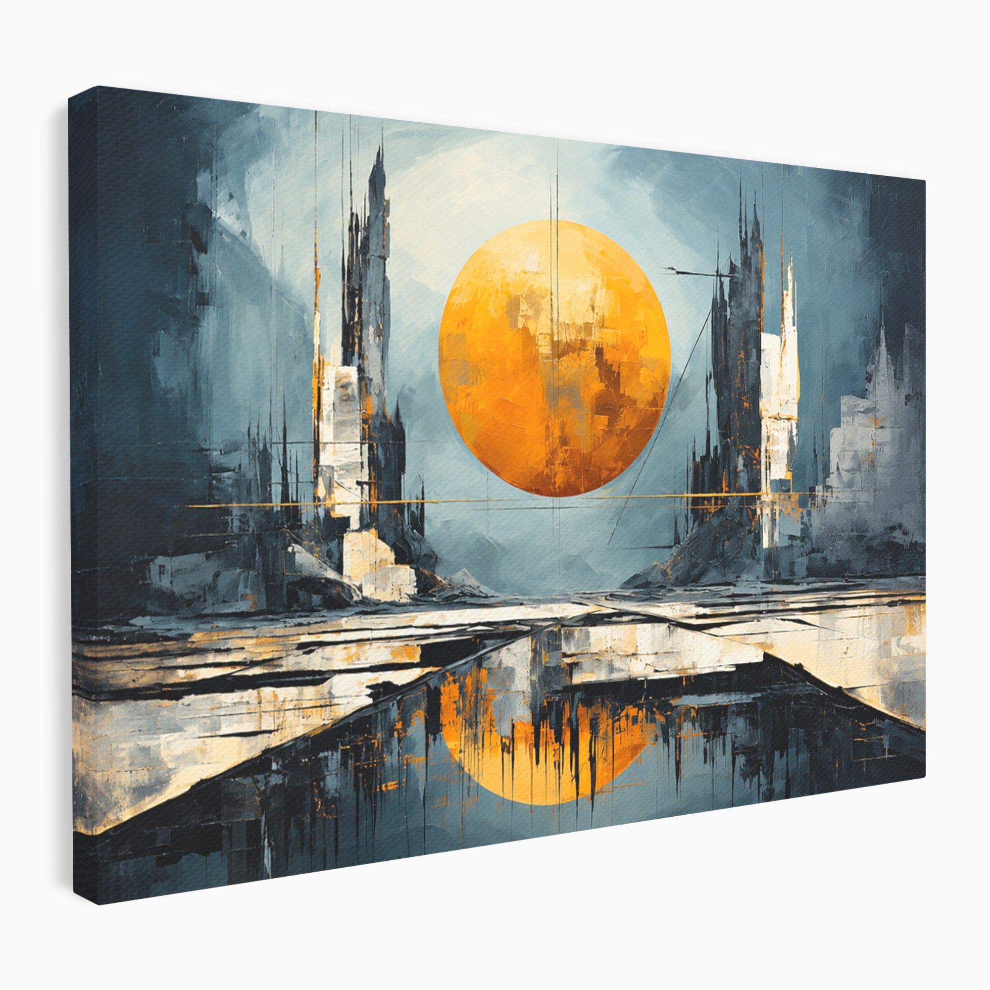 Tablou Canvas Premium LuxCanva® O1068, Orasul Apocaliptic, Oras, Apocaliptic, Peisaj, Futurist, Dormitor, Culori Vibrante