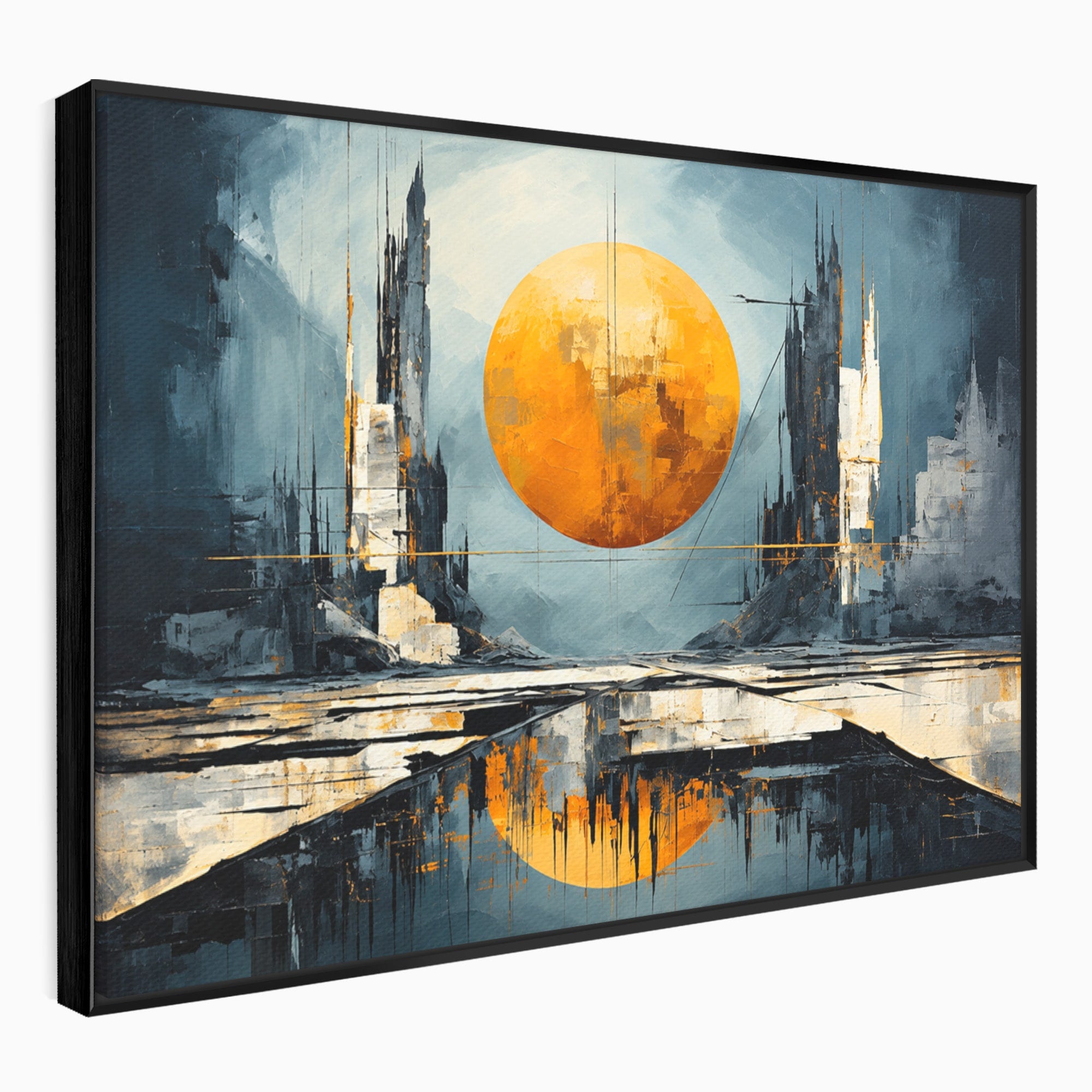 Tablou Canvas Premium LuxCanva® O1068, Orasul Apocaliptic, Oras, Apocaliptic, Peisaj, Futurist, Dormitor, Culori Vibrante