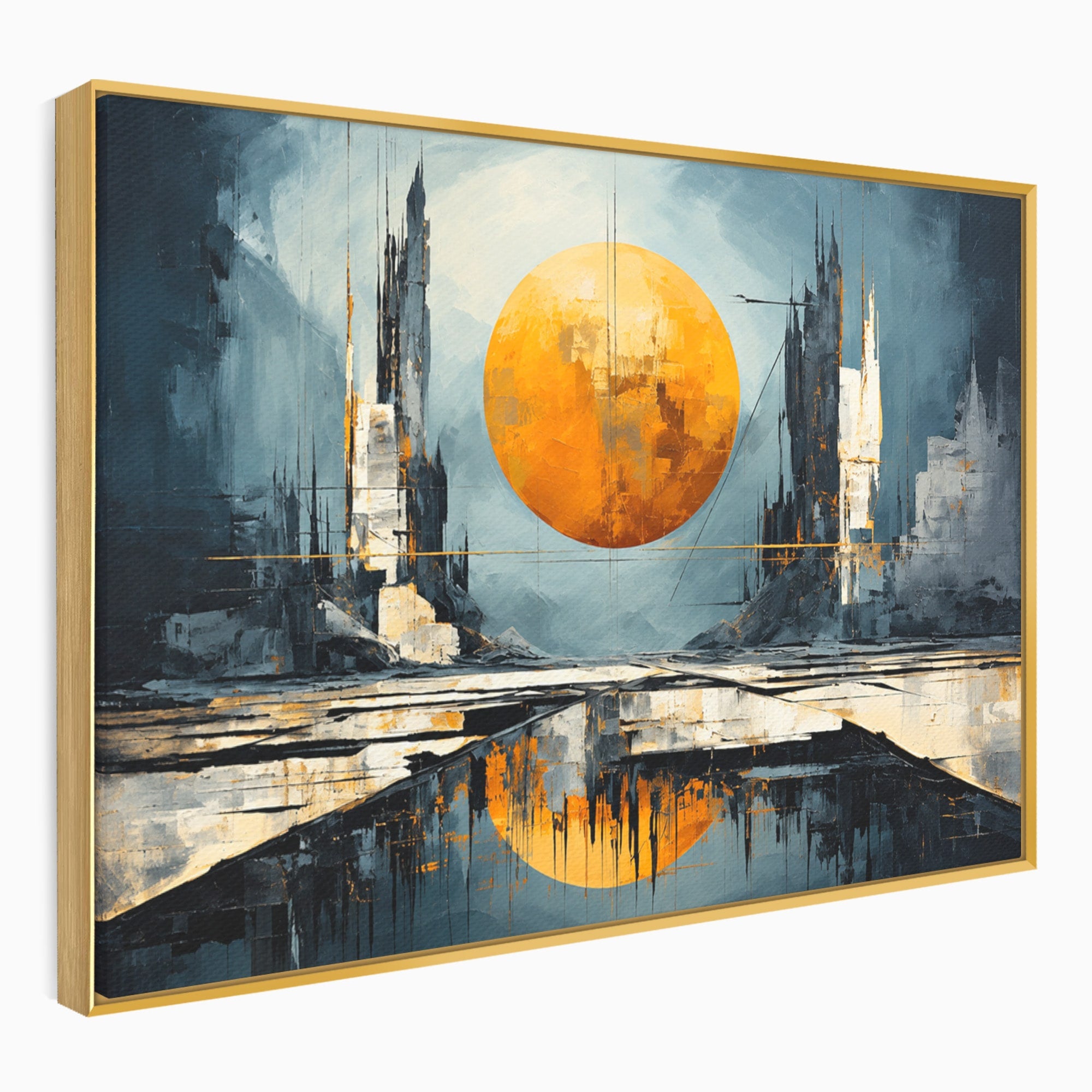 Tablou Canvas Premium LuxCanva® O1068, Orasul Apocaliptic, Oras, Apocaliptic, Peisaj, Futurist, Dormitor, Culori Vibrante