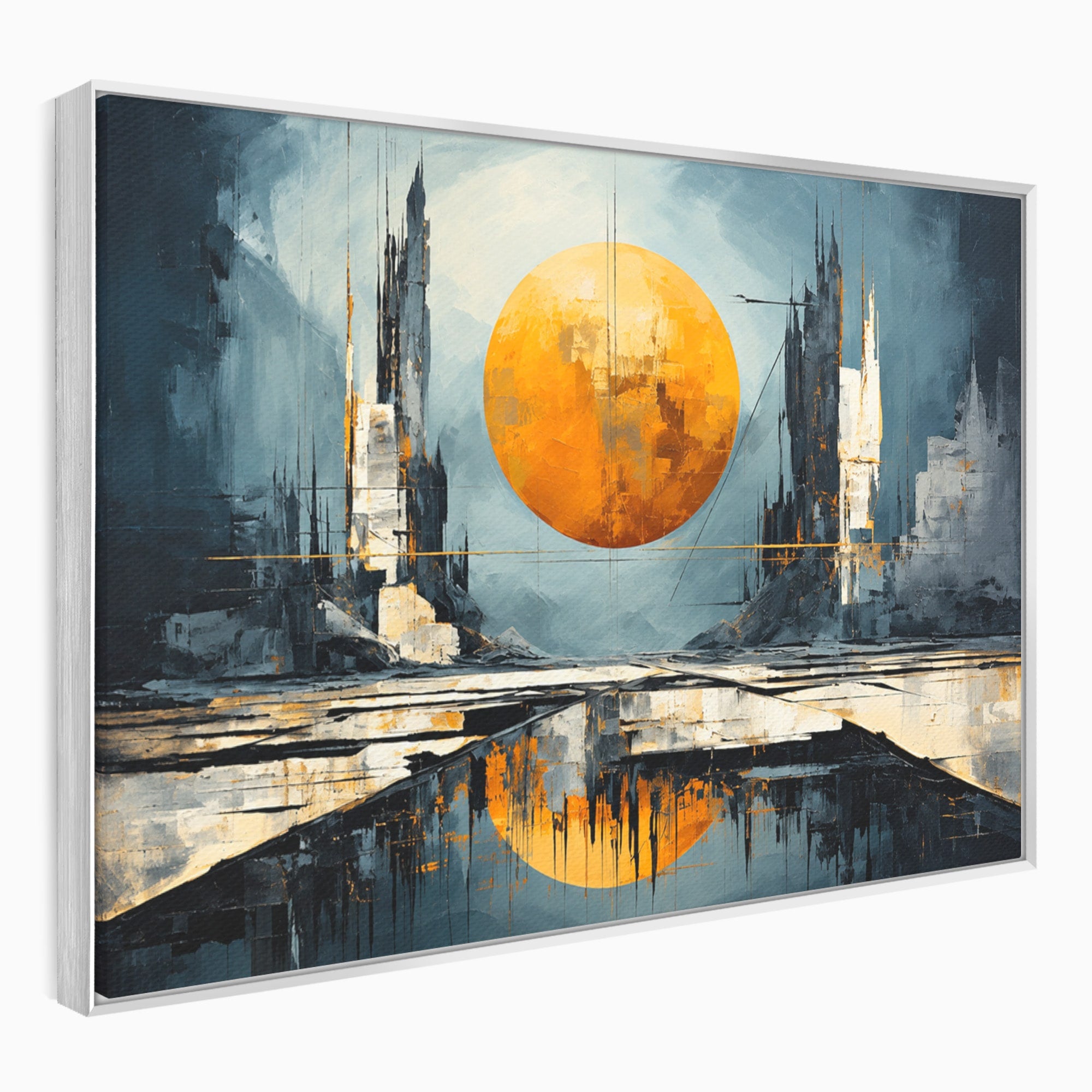 Tablou Canvas Premium LuxCanva® O1068, Orasul Apocaliptic, Oras, Apocaliptic, Peisaj, Futurist, Dormitor, Culori Vibrante