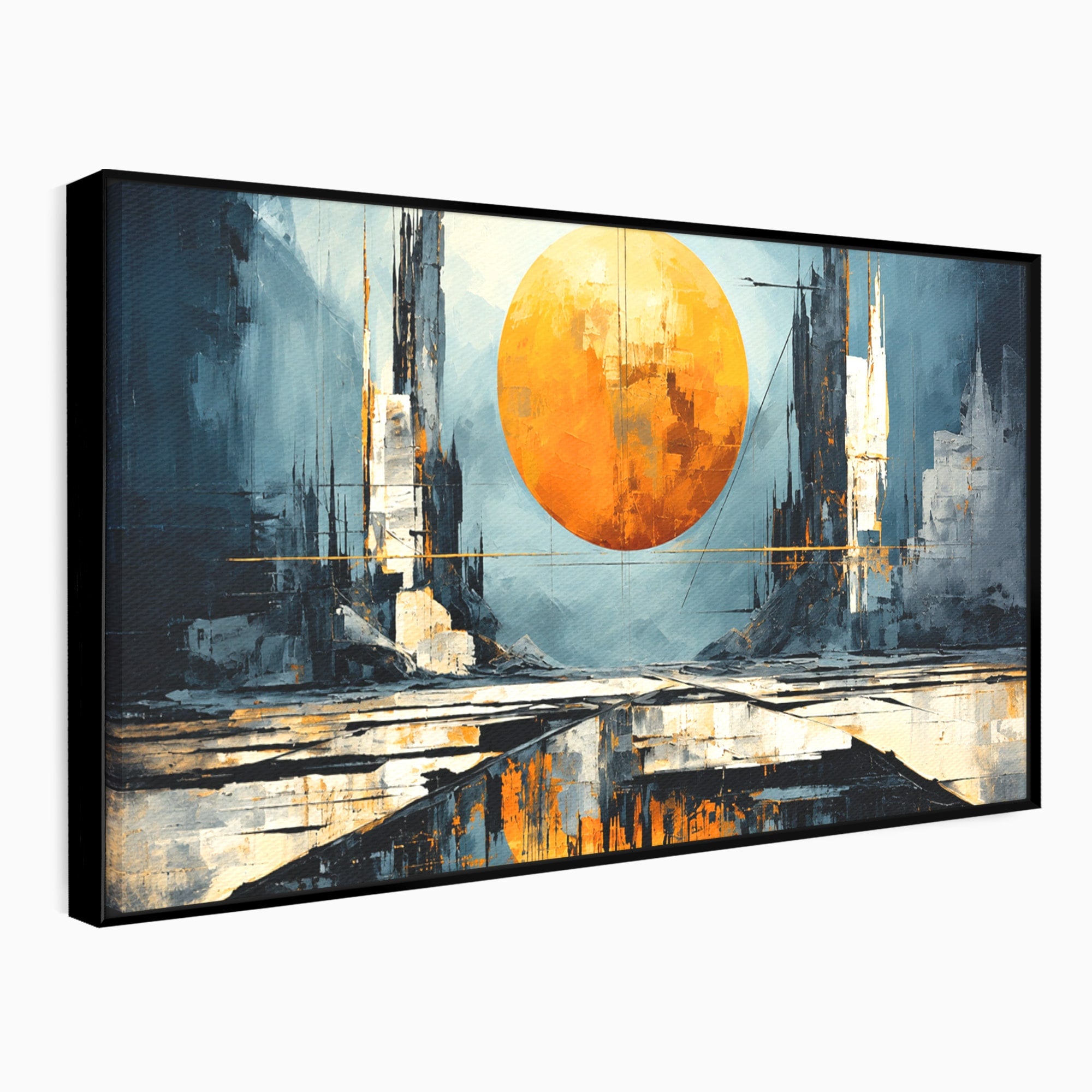 Tablou Canvas Premium LuxCanva® O1068, Orasul Apocaliptic, Oras, Apocaliptic, Peisaj, Futurist, Dormitor, Culori Vibrante
