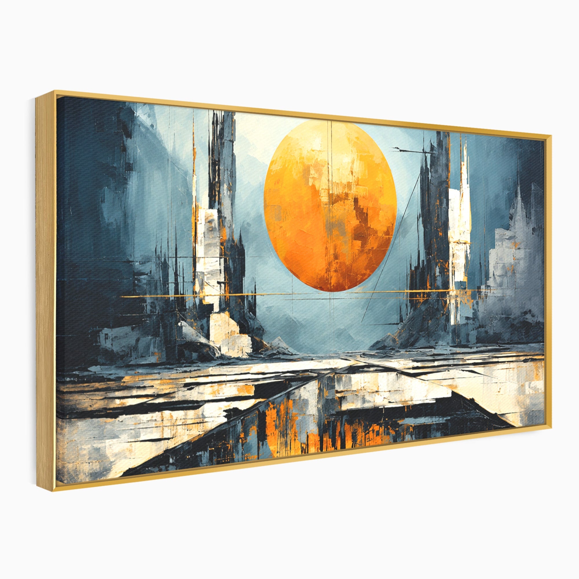 Tablou Canvas Premium LuxCanva® O1068, Orasul Apocaliptic, Oras, Apocaliptic, Peisaj, Futurist, Dormitor, Culori Vibrante