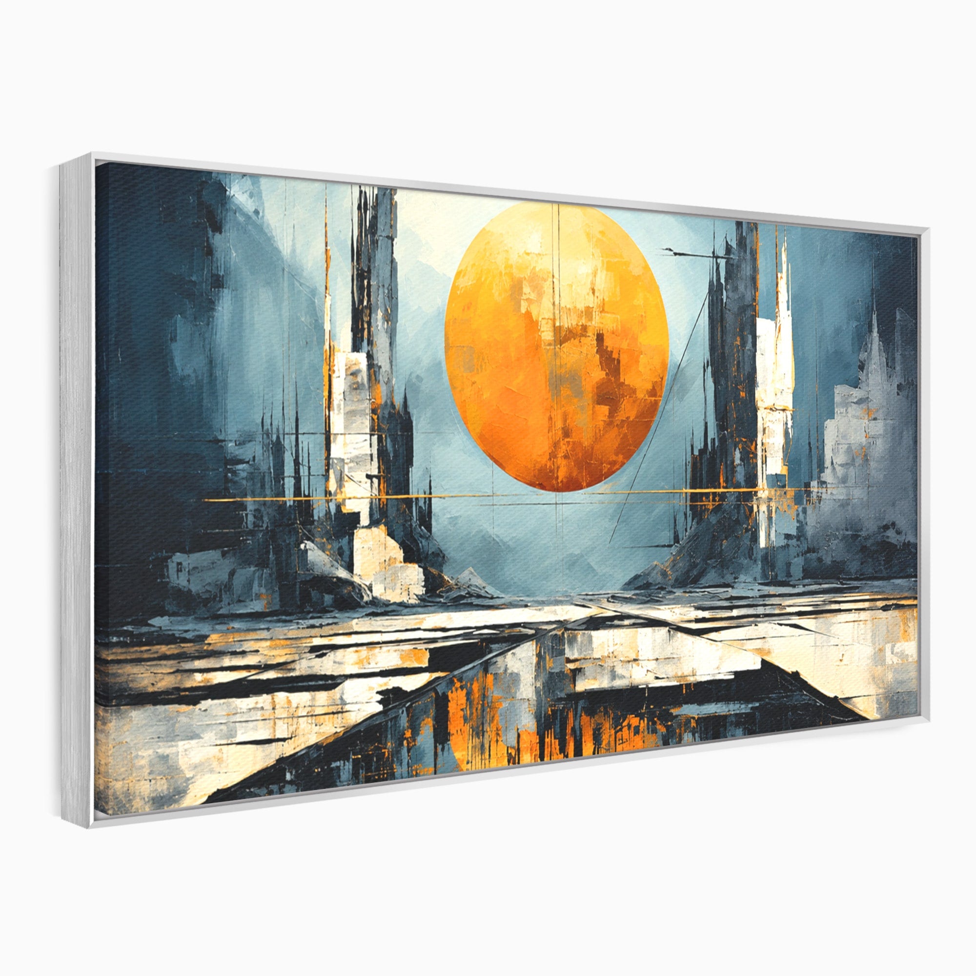 Tablou Canvas Premium LuxCanva® O1068, Orasul Apocaliptic, Oras, Apocaliptic, Peisaj, Futurist, Dormitor, Culori Vibrante