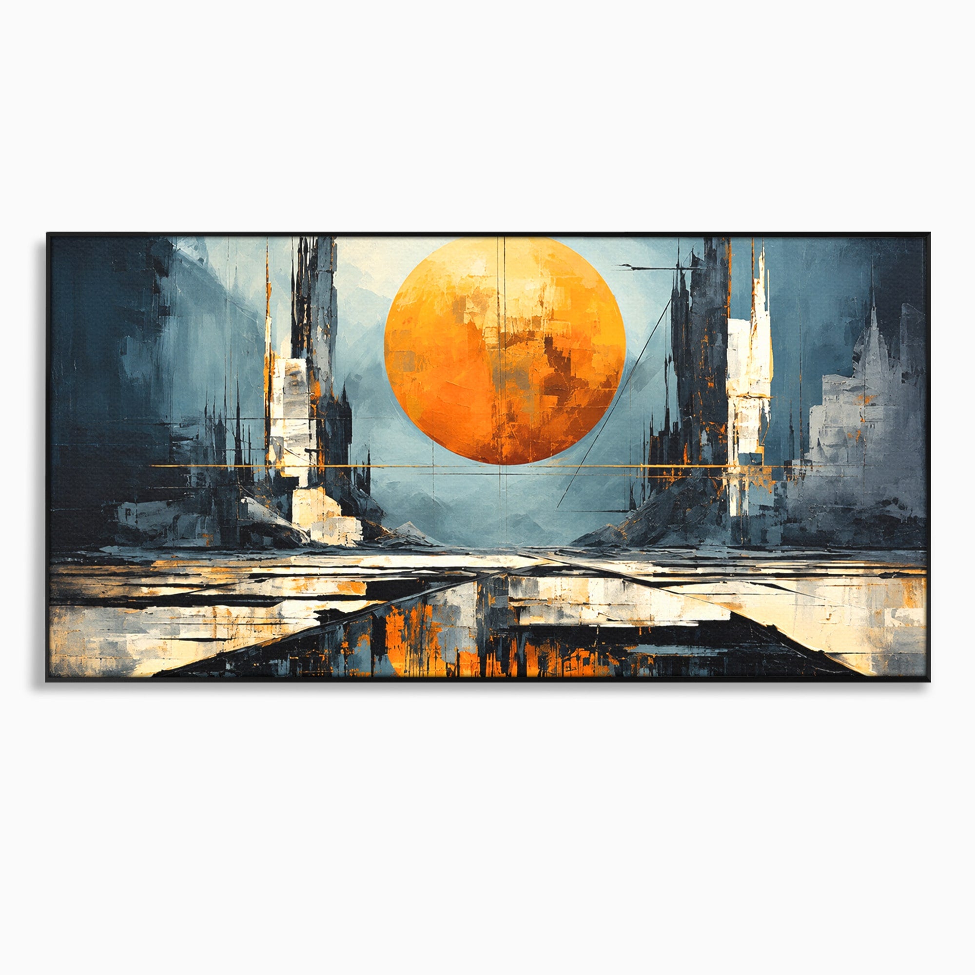 Tablou Canvas Premium LuxCanva® O1068, Orasul Apocaliptic, Oras, Apocaliptic, Peisaj, Futurist, Dormitor, Culori Vibrante