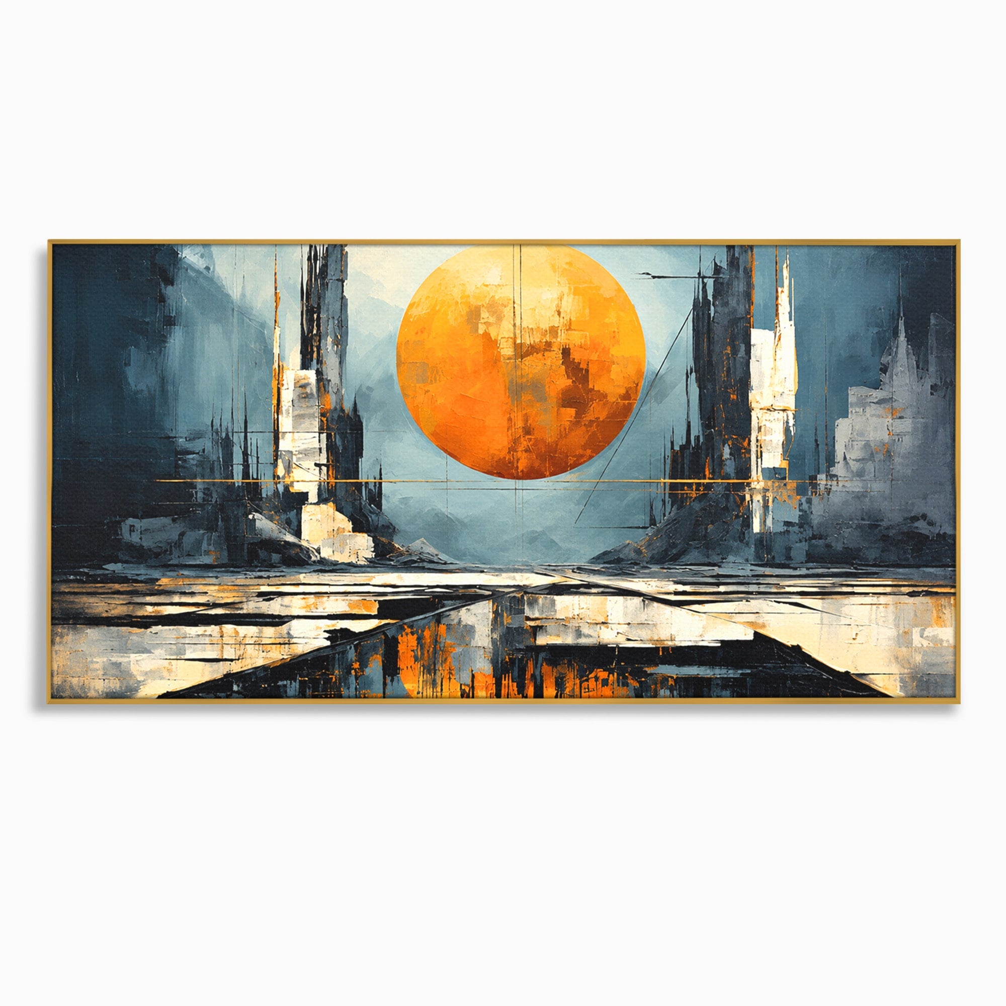 Tablou Canvas Premium LuxCanva® O1068, Orasul Apocaliptic, Oras, Apocaliptic, Peisaj, Futurist, Dormitor, Culori Vibrante