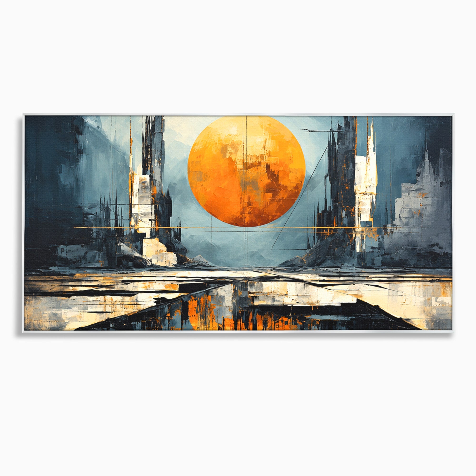 Tablou Canvas Premium LuxCanva® O1068, Orasul Apocaliptic, Oras, Apocaliptic, Peisaj, Futurist, Dormitor, Culori Vibrante