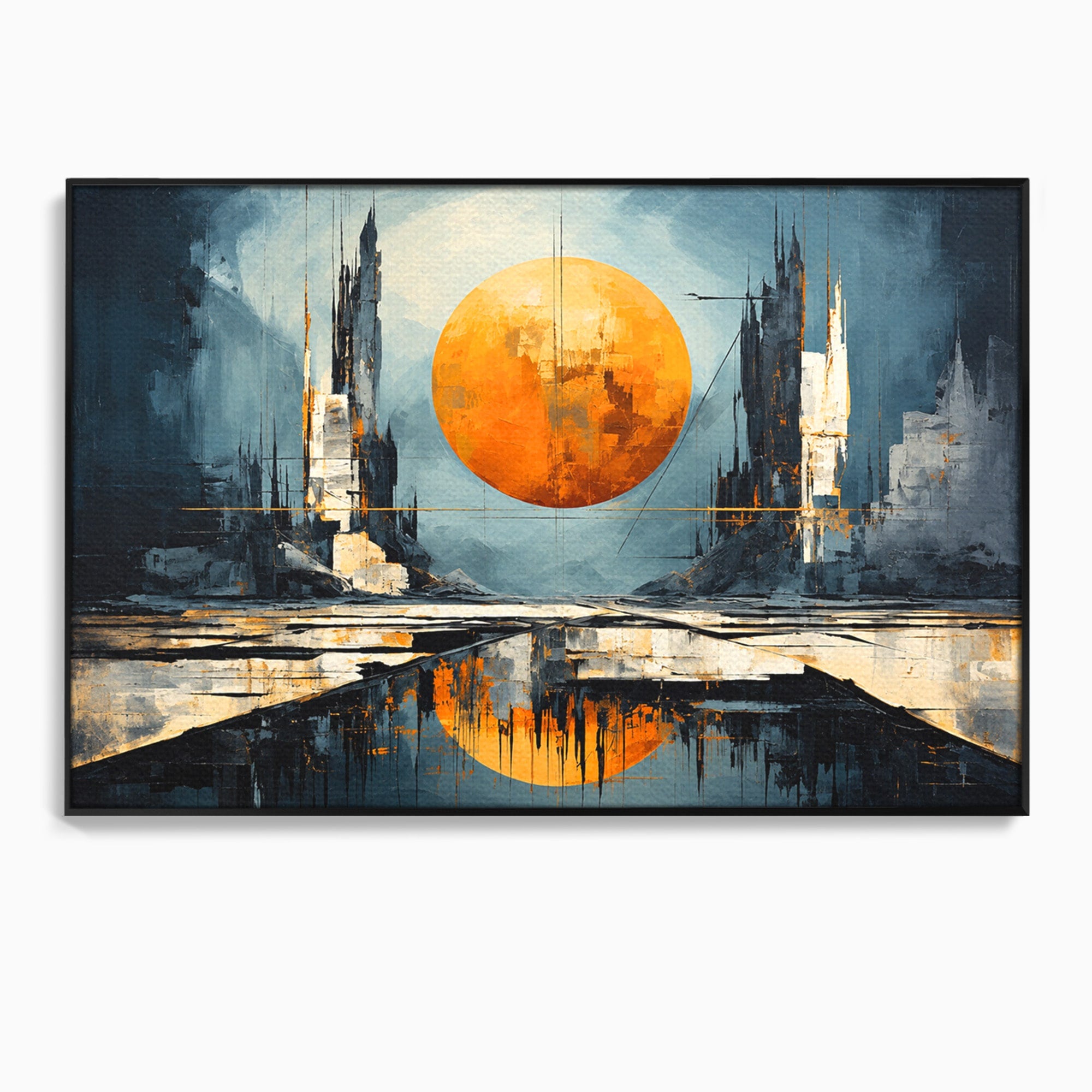Tablou Canvas Premium LuxCanva® O1068, Orasul Apocaliptic, Oras, Apocaliptic, Peisaj, Futurist, Dormitor, Culori Vibrante