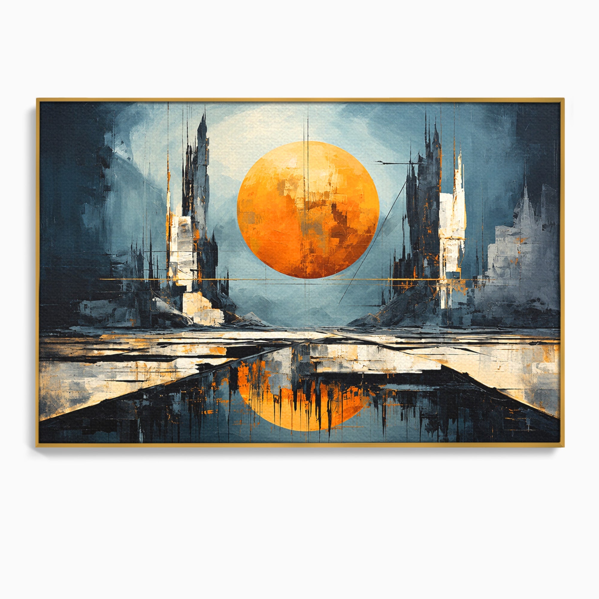 Tablou Canvas Premium LuxCanva® O1068, Orasul Apocaliptic, Oras, Apocaliptic, Peisaj, Futurist, Dormitor, Culori Vibrante