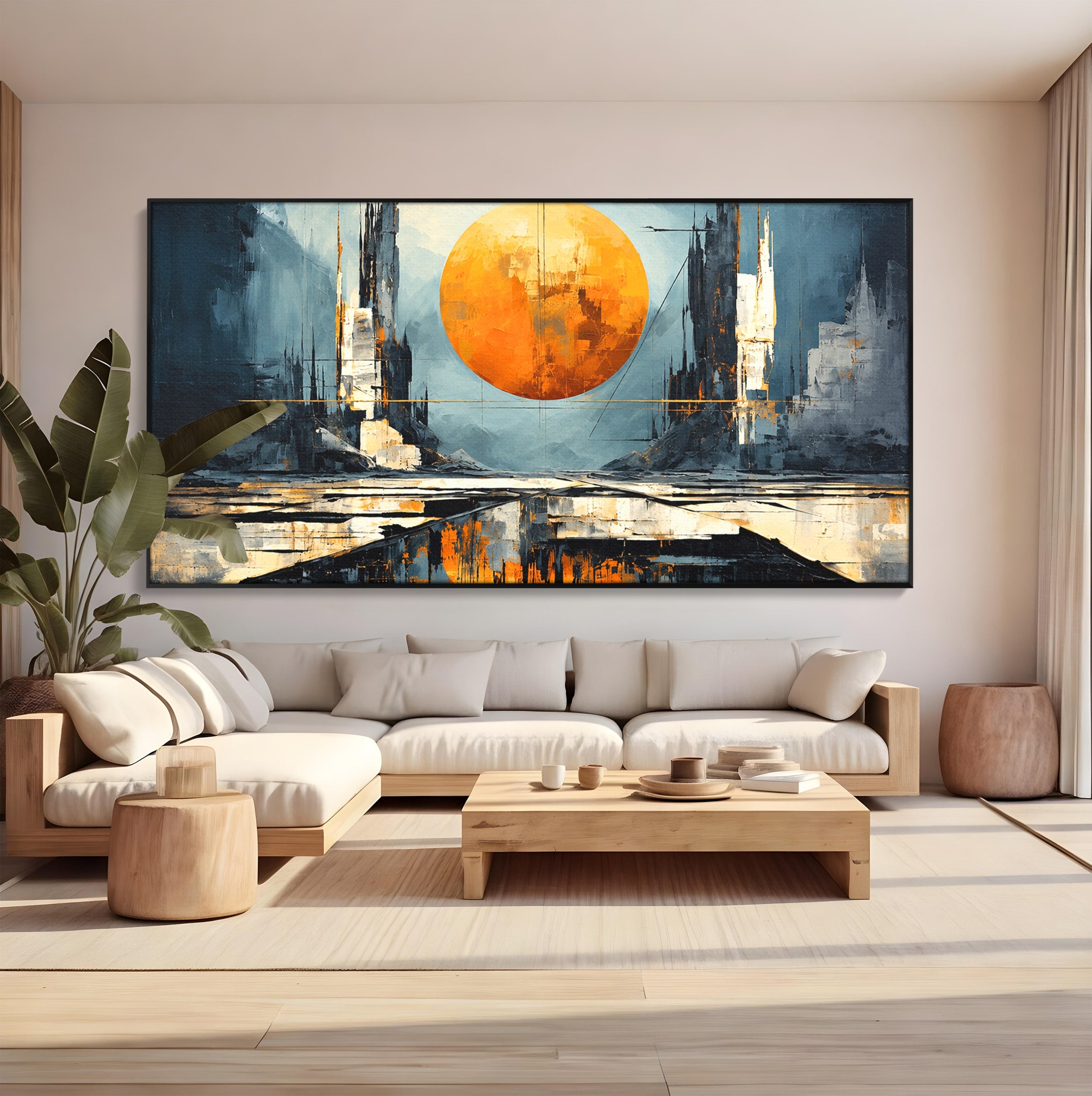 Tablou Canvas Premium LuxCanva® O1068, Orasul Apocaliptic, Oras, Apocaliptic, Peisaj, Futurist, Dormitor, Culori Vibrante