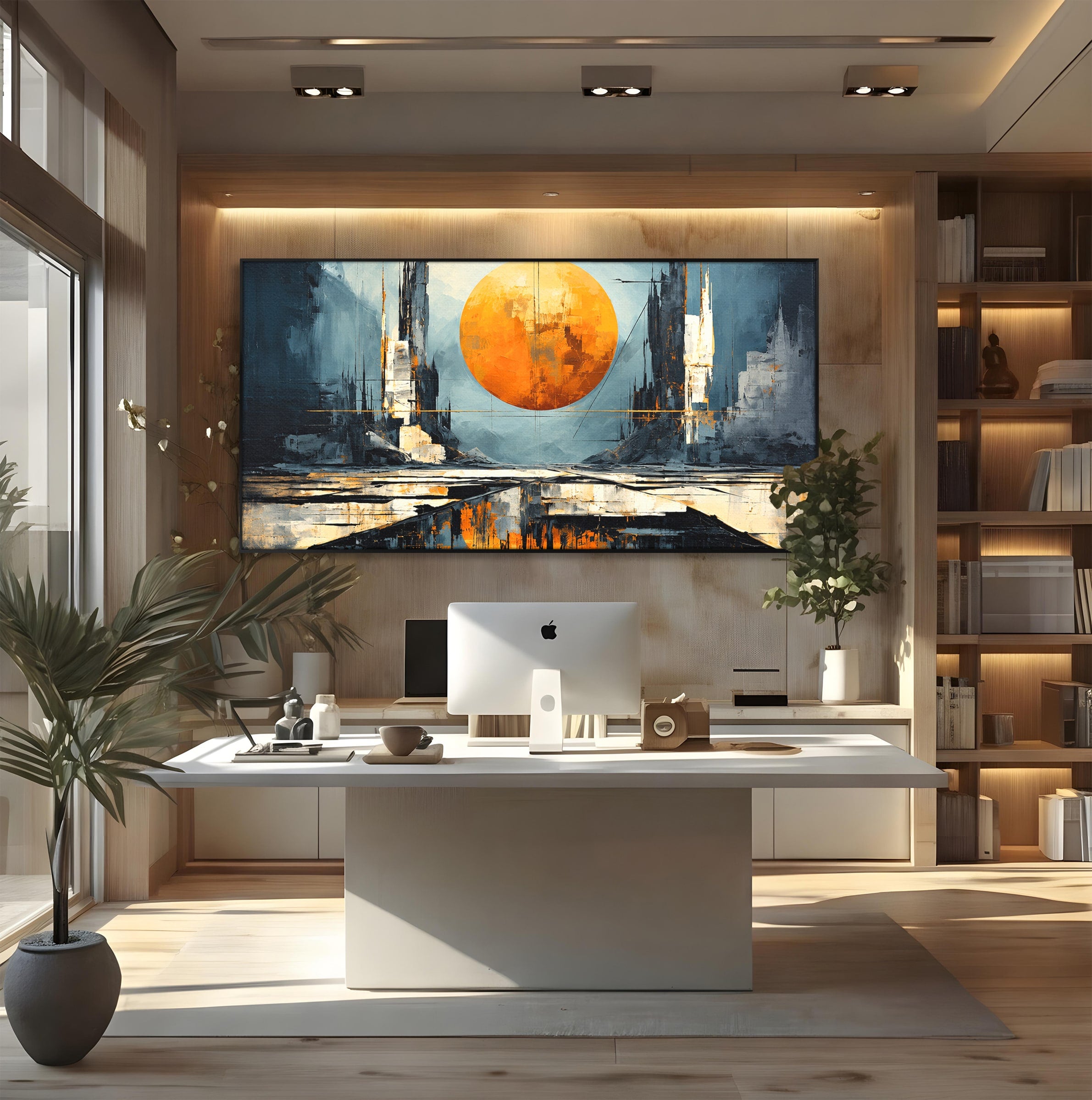 Tablou Canvas Premium LuxCanva® O1068, Orasul Apocaliptic, Oras, Apocaliptic, Peisaj, Futurist, Dormitor, Culori Vibrante