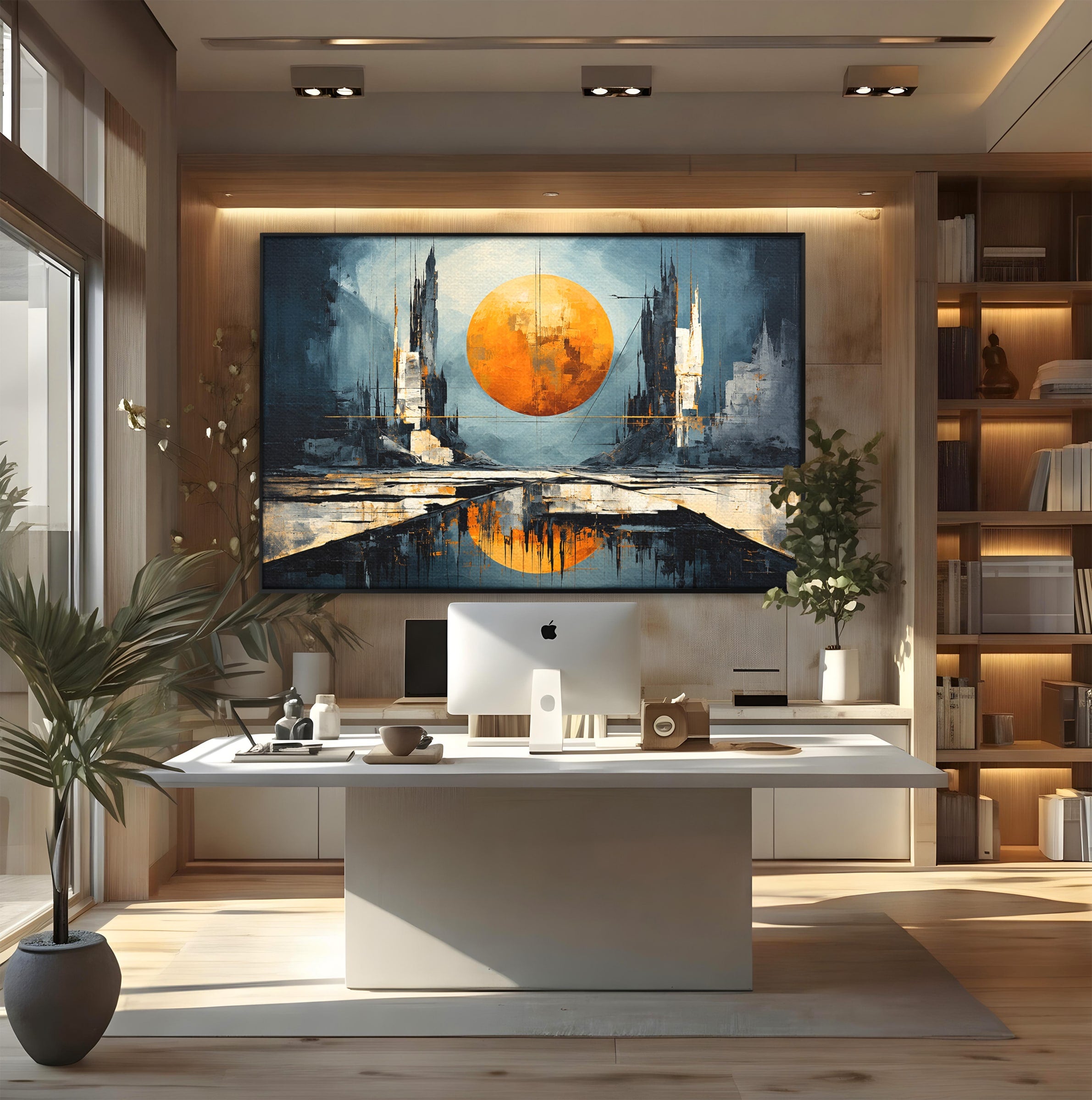 Tablou Canvas Premium LuxCanva® O1068, Orasul Apocaliptic, Oras, Apocaliptic, Peisaj, Futurist, Dormitor, Culori Vibrante