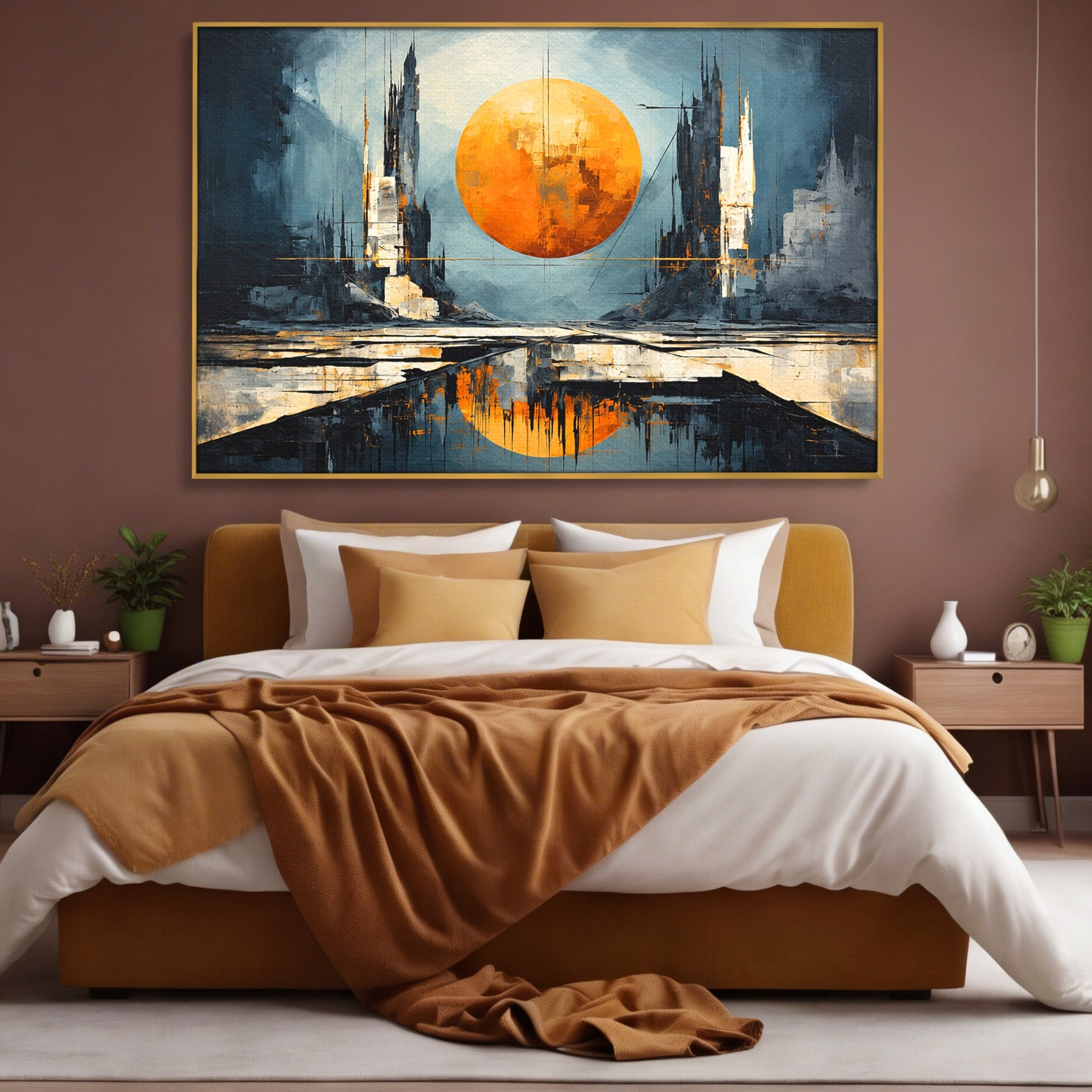 Tablou Canvas Premium LuxCanva® O1068, Orasul Apocaliptic, Oras, Apocaliptic, Peisaj, Futurist, Dormitor, Culori Vibrante