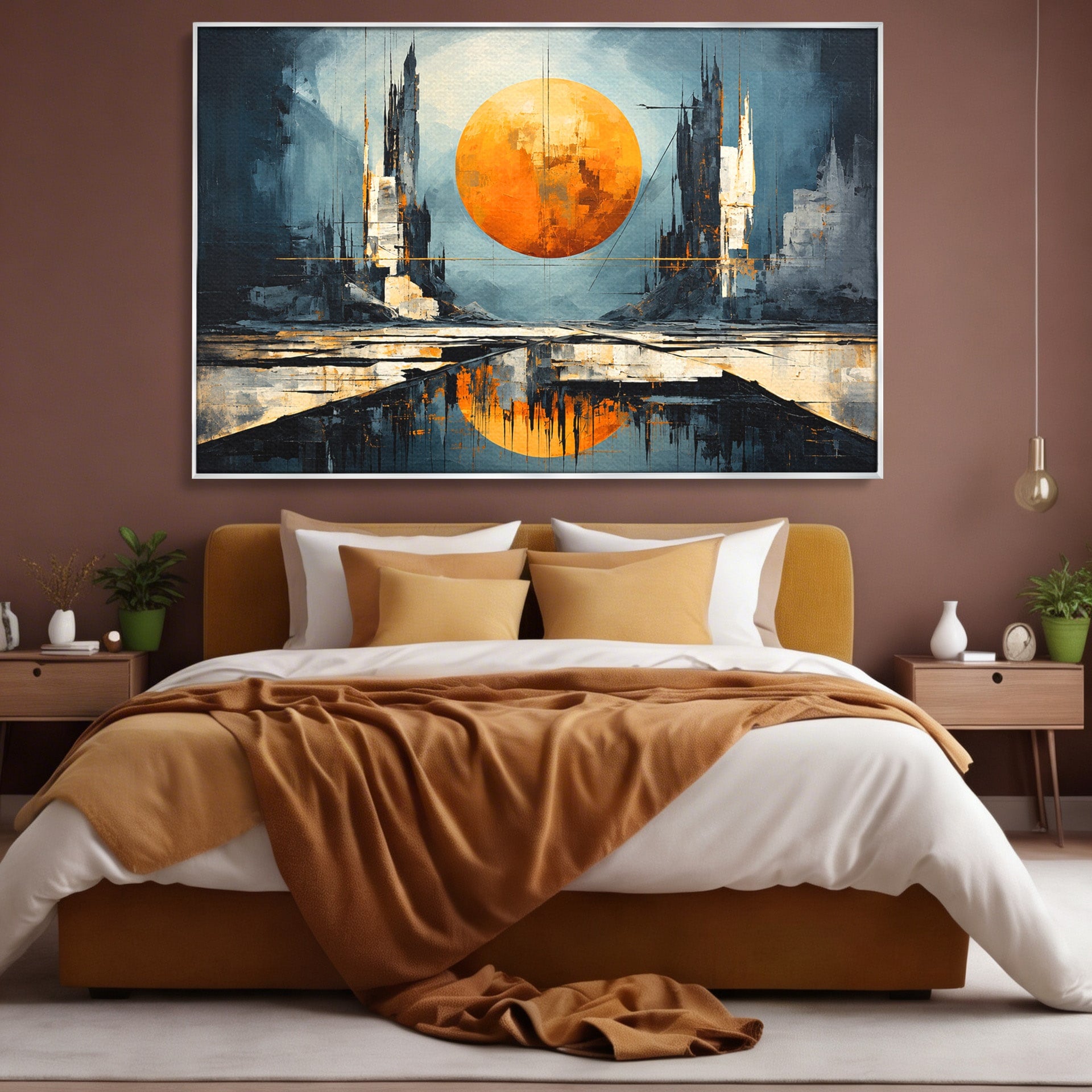 Tablou Canvas Premium LuxCanva® O1068, Orasul Apocaliptic, Oras, Apocaliptic, Peisaj, Futurist, Dormitor, Culori Vibrante