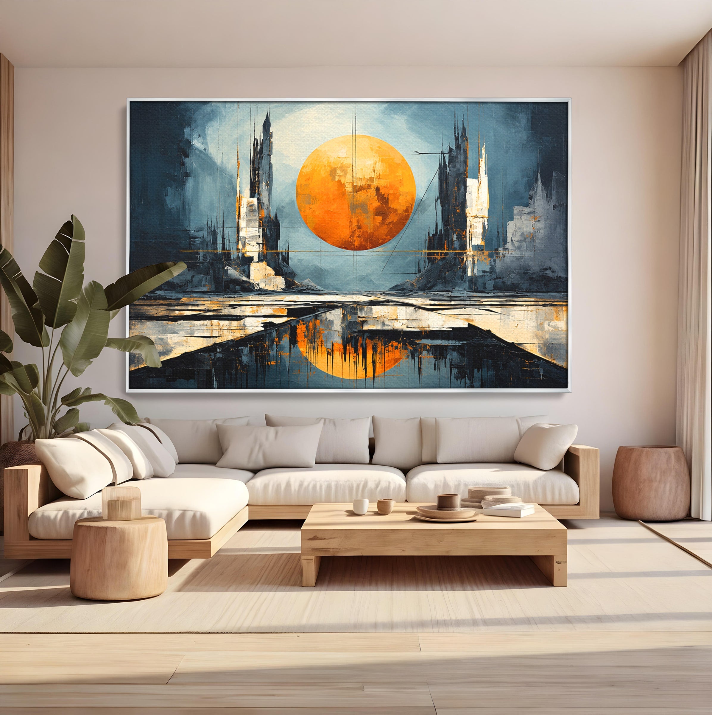 Tablou Canvas Premium LuxCanva® O1068, Orasul Apocaliptic, Oras, Apocaliptic, Peisaj, Futurist, Dormitor, Culori Vibrante