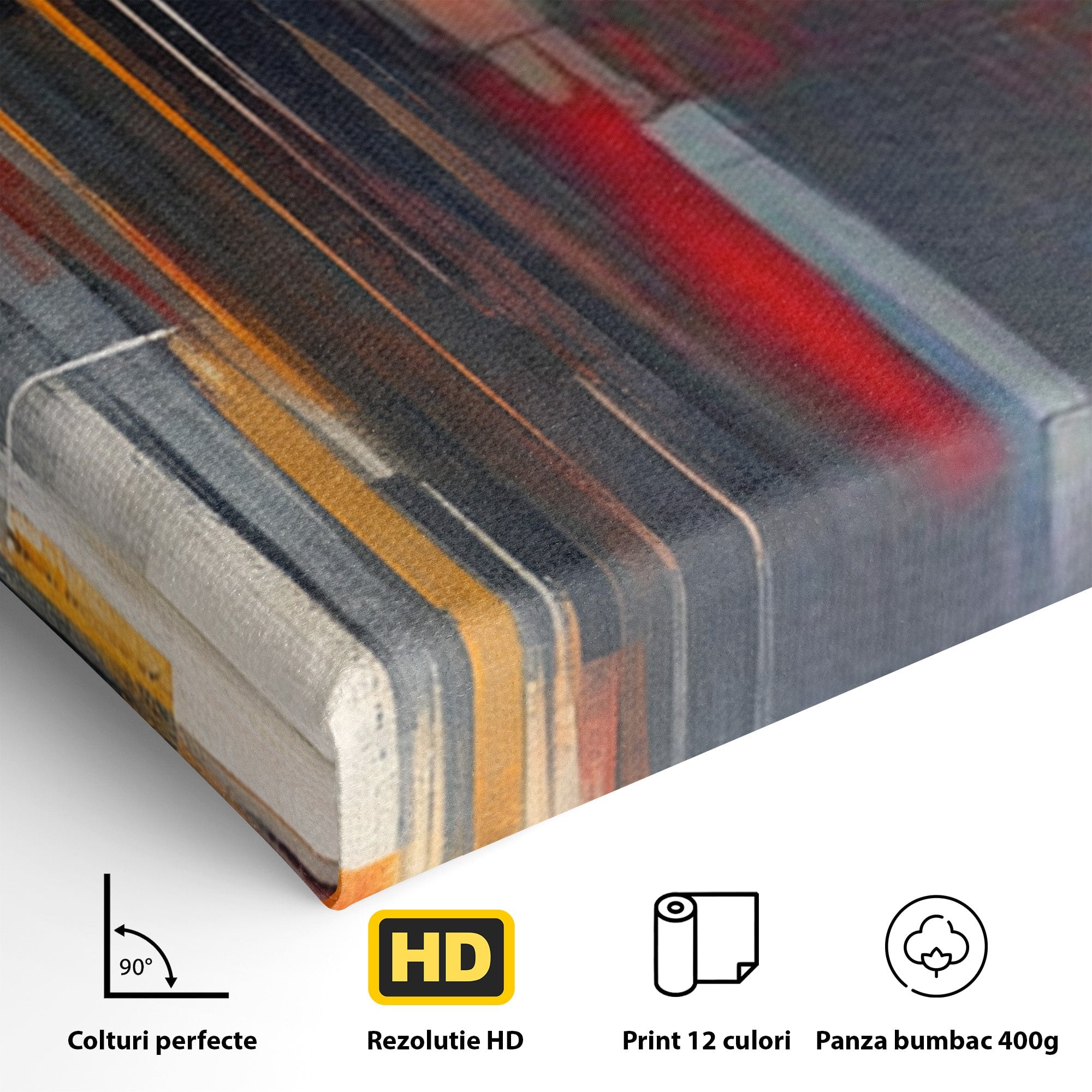 Set 2 Tablouri Canvas Premium LuxCanva® O2-1025, Fragmente de Infinit, Foc, Tacere, Adanc, Ecou, Timp, Destin, Ziduri, Labirint, Ardere, Fracturi, Apus, Umbre, Oras, Geometrii, Birou, Living, Dormitor