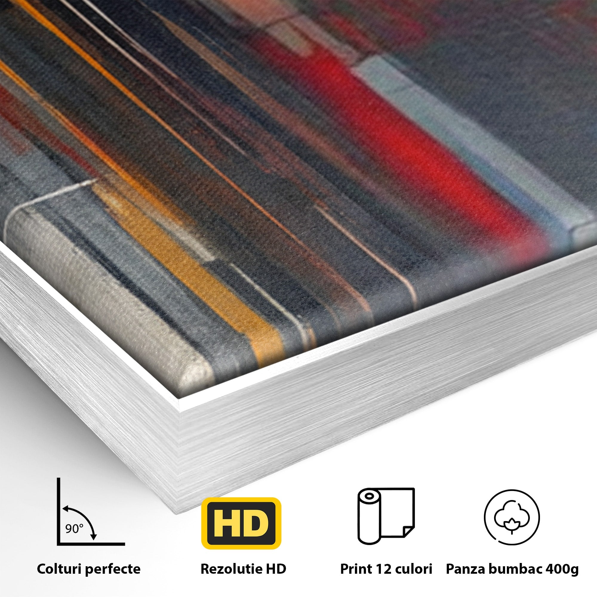 Set 2 Tablouri Canvas Premium LuxCanva® O2-1025, Fragmente de Infinit, Foc, Tacere, Adanc, Ecou, Timp, Destin, Ziduri, Labirint, Ardere, Fracturi, Apus, Umbre, Oras, Geometrii, Birou, Living, Dormitor