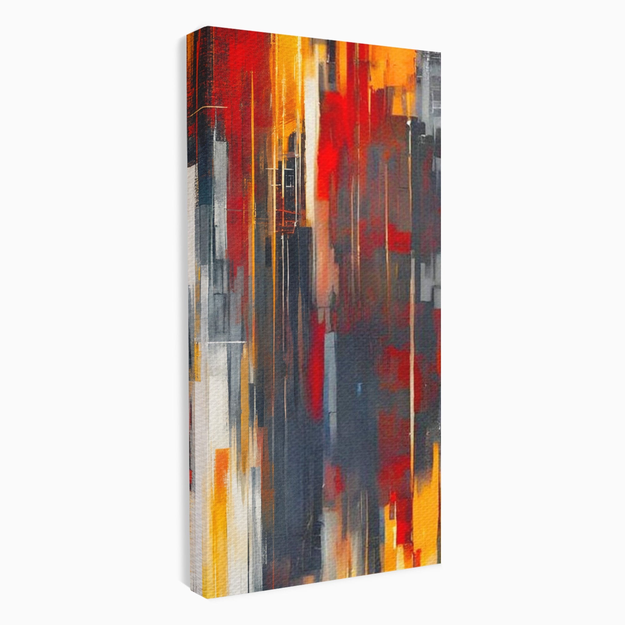 Set 2 Tablouri Canvas Premium LuxCanva® O2-1025, Fragmente de Infinit, Foc, Tacere, Adanc, Ecou, Timp, Destin, Ziduri, Labirint, Ardere, Fracturi, Apus, Umbre, Oras, Geometrii, Birou, Living, Dormitor