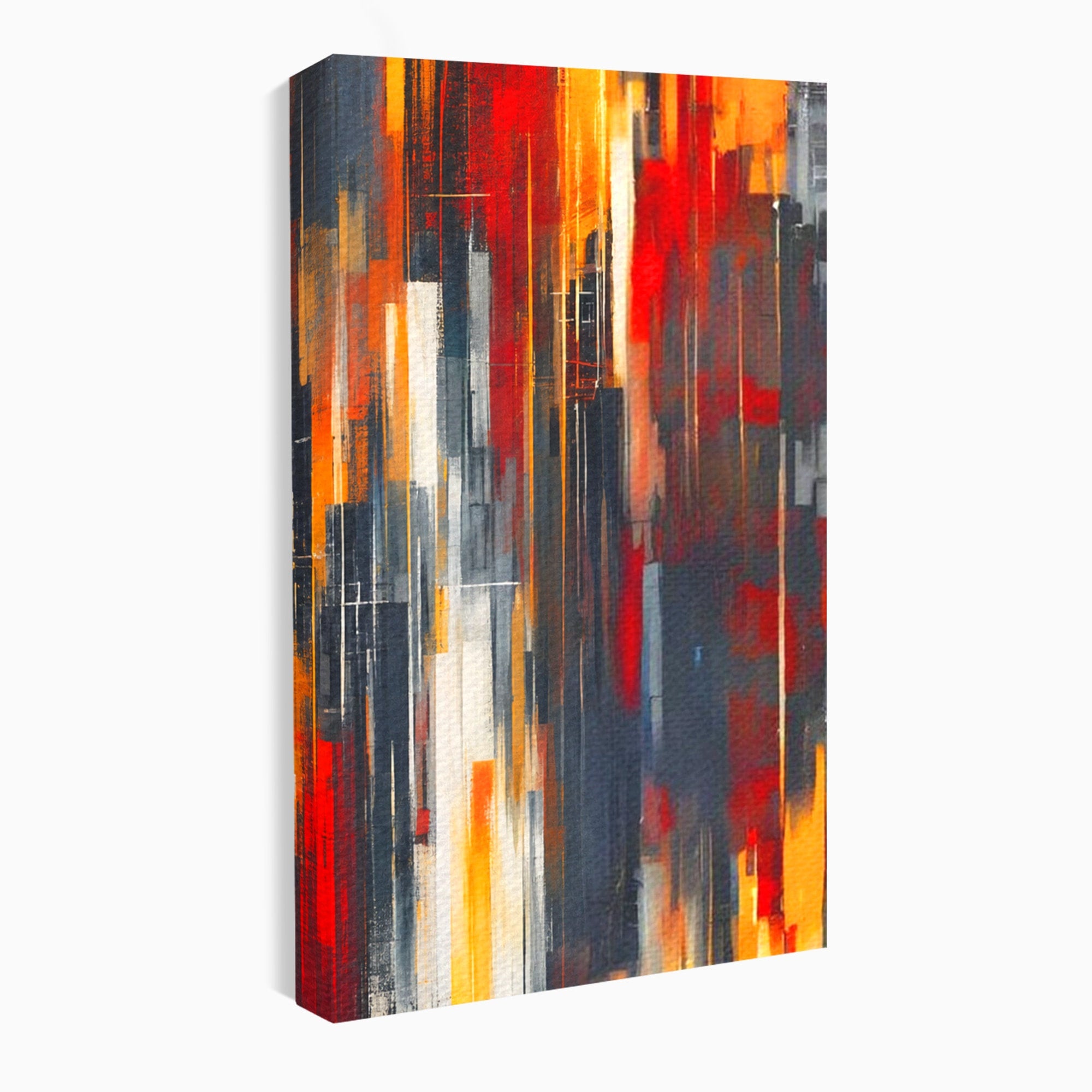 Set 2 Tablouri Canvas Premium LuxCanva® O2-1025, Fragmente de Infinit, Foc, Tacere, Adanc, Ecou, Timp, Destin, Ziduri, Labirint, Ardere, Fracturi, Apus, Umbre, Oras, Geometrii, Birou, Living, Dormitor