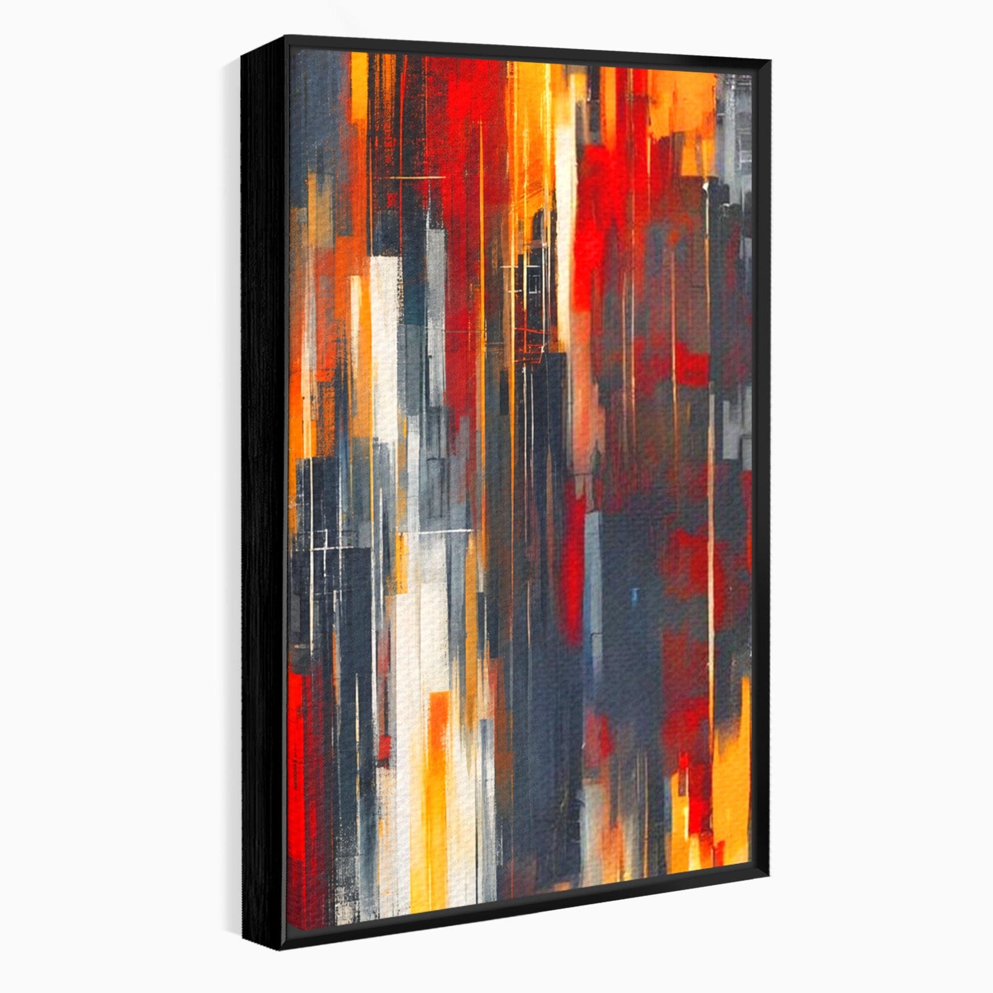 Set 2 Tablouri Canvas Premium LuxCanva® O2-1025, Fragmente de Infinit, Foc, Tacere, Adanc, Ecou, Timp, Destin, Ziduri, Labirint, Ardere, Fracturi, Apus, Umbre, Oras, Geometrii, Birou, Living, Dormitor