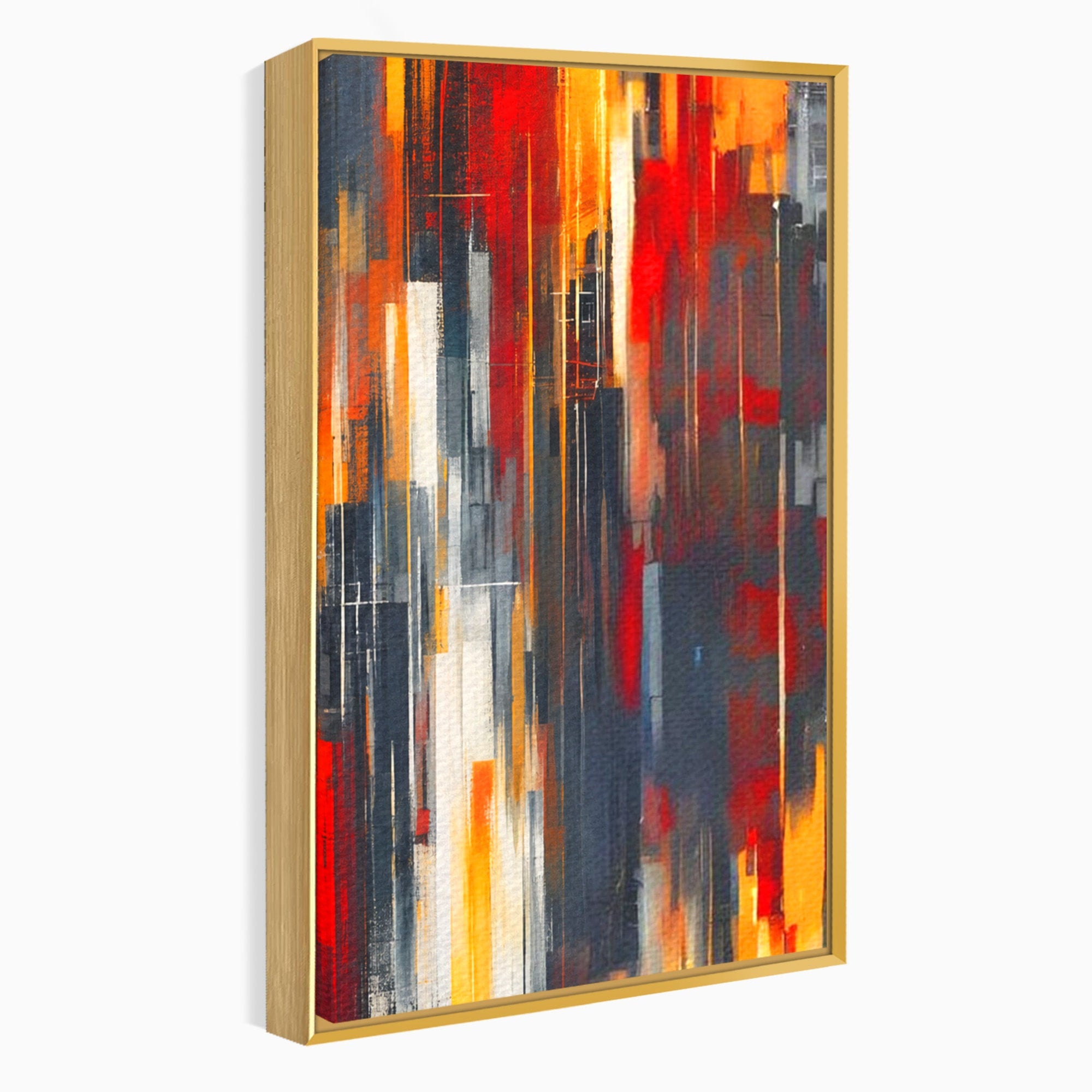Set 2 Tablouri Canvas Premium LuxCanva® O2-1025, Fragmente de Infinit, Foc, Tacere, Adanc, Ecou, Timp, Destin, Ziduri, Labirint, Ardere, Fracturi, Apus, Umbre, Oras, Geometrii, Birou, Living, Dormitor