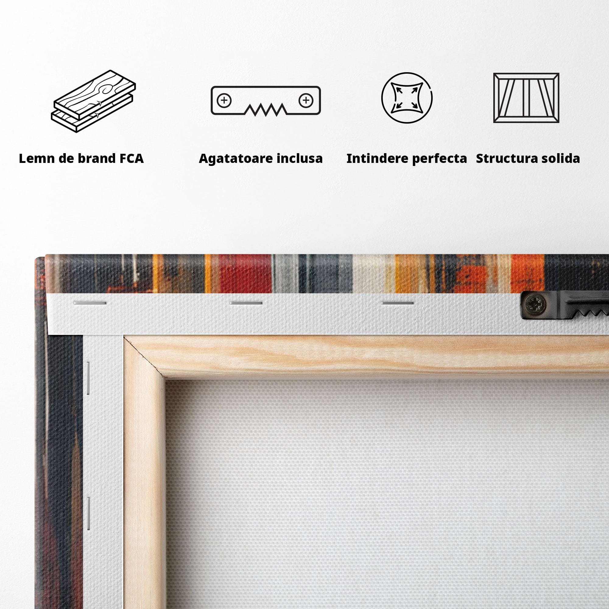 Set 3 Tablouri Canvas Premium LuxCanva® O3-1025, Fragmente de Infinit, Foc, Tacere, Adanc, Ecou, Timp, Destin, Ziduri, Labirint, Ardere, Fracturi, Apus, Umbre, Oras, Geometrii, Birou, Living, Dormitor