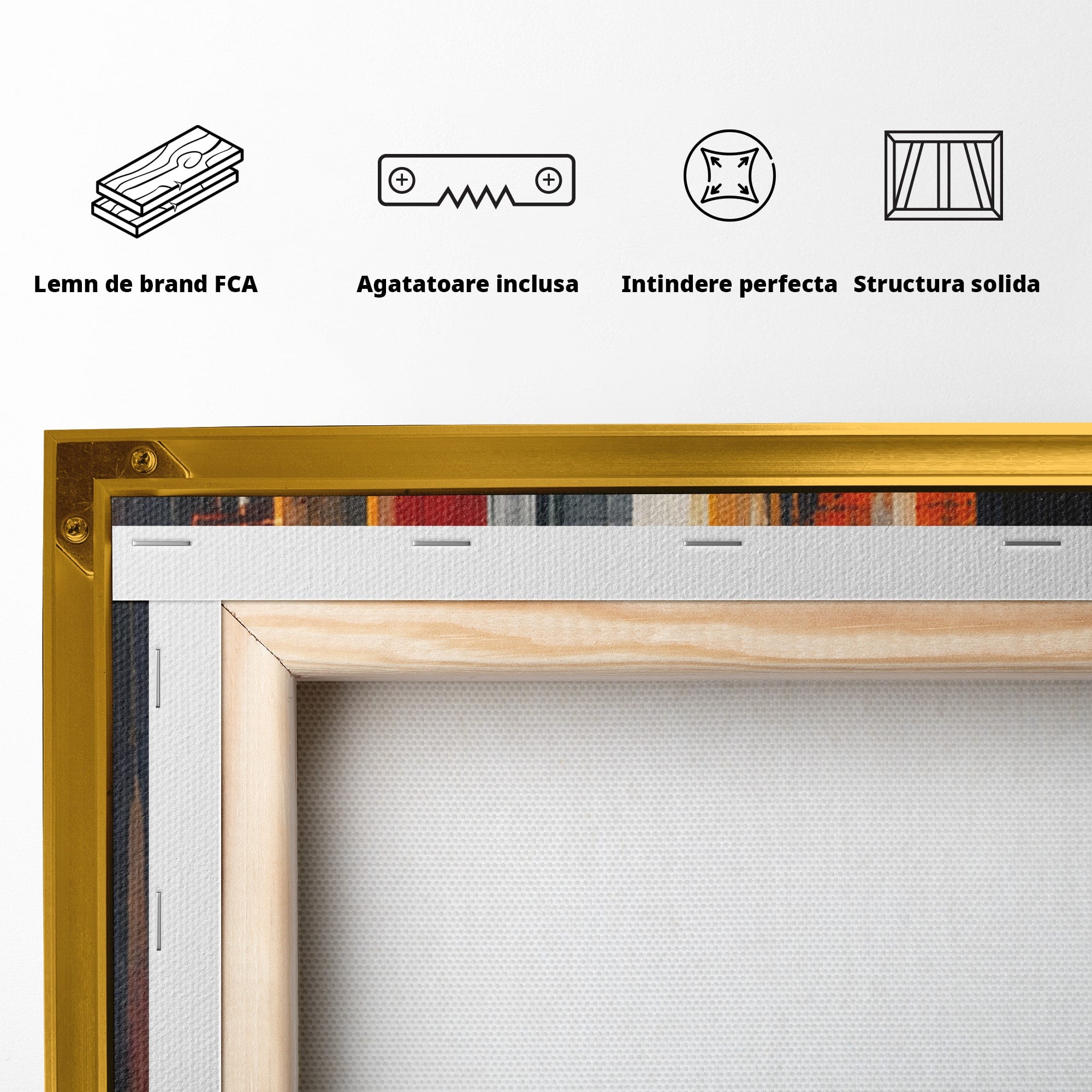 Set 3 Tablouri Canvas Premium LuxCanva® O3-1025, Fragmente de Infinit, Foc, Tacere, Adanc, Ecou, Timp, Destin, Ziduri, Labirint, Ardere, Fracturi, Apus, Umbre, Oras, Geometrii, Birou, Living, Dormitor
