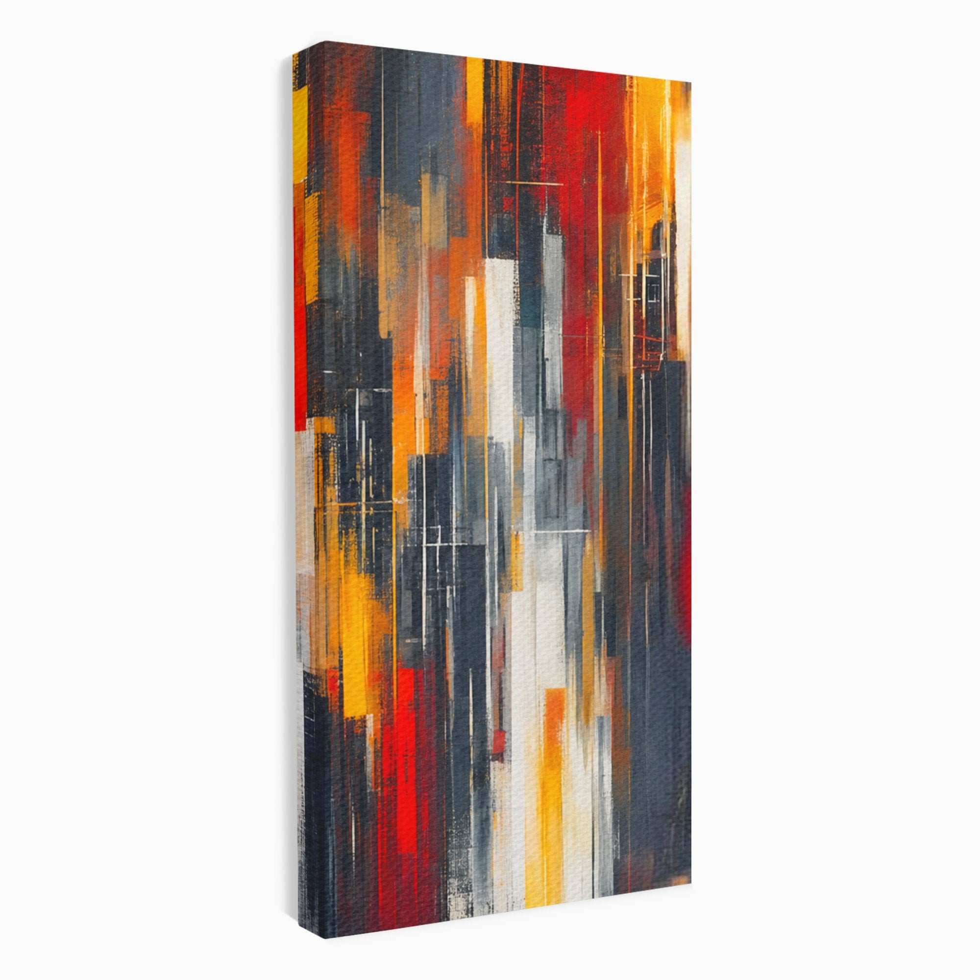 Set 3 Tablouri Canvas Premium LuxCanva® O3-1025, Fragmente de Infinit, Foc, Tacere, Adanc, Ecou, Timp, Destin, Ziduri, Labirint, Ardere, Fracturi, Apus, Umbre, Oras, Geometrii, Birou, Living, Dormitor