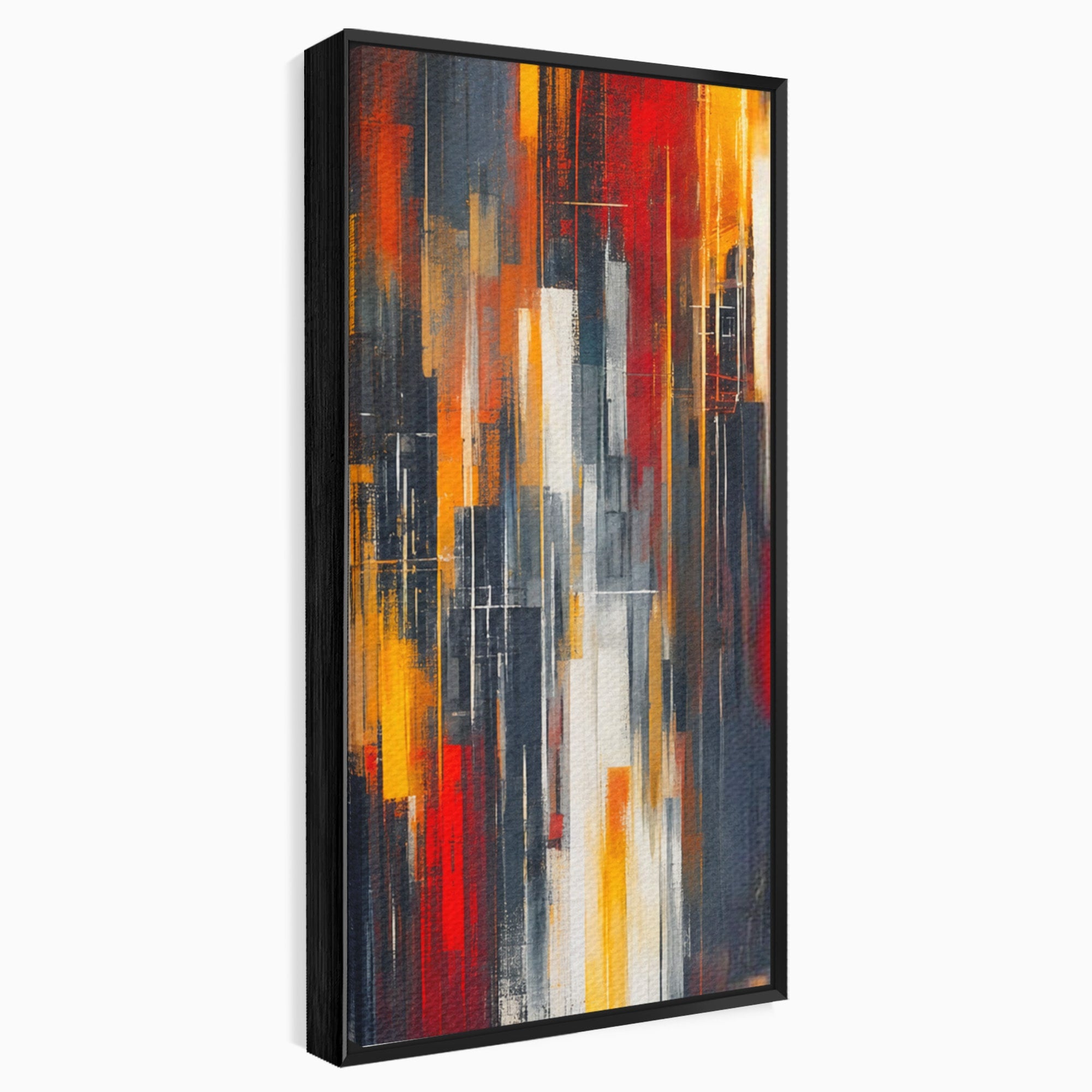 Set 3 Tablouri Canvas Premium LuxCanva® O3-1025, Fragmente de Infinit, Foc, Tacere, Adanc, Ecou, Timp, Destin, Ziduri, Labirint, Ardere, Fracturi, Apus, Umbre, Oras, Geometrii, Birou, Living, Dormitor