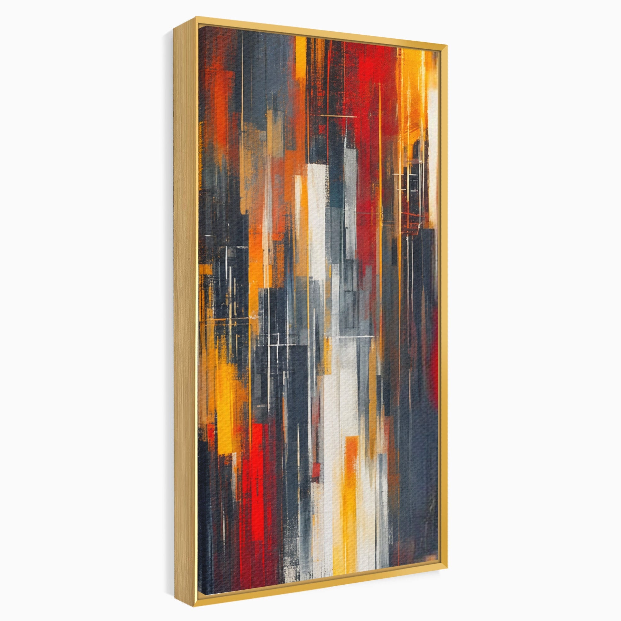 Set 3 Tablouri Canvas Premium LuxCanva® O3-1025, Fragmente de Infinit, Foc, Tacere, Adanc, Ecou, Timp, Destin, Ziduri, Labirint, Ardere, Fracturi, Apus, Umbre, Oras, Geometrii, Birou, Living, Dormitor
