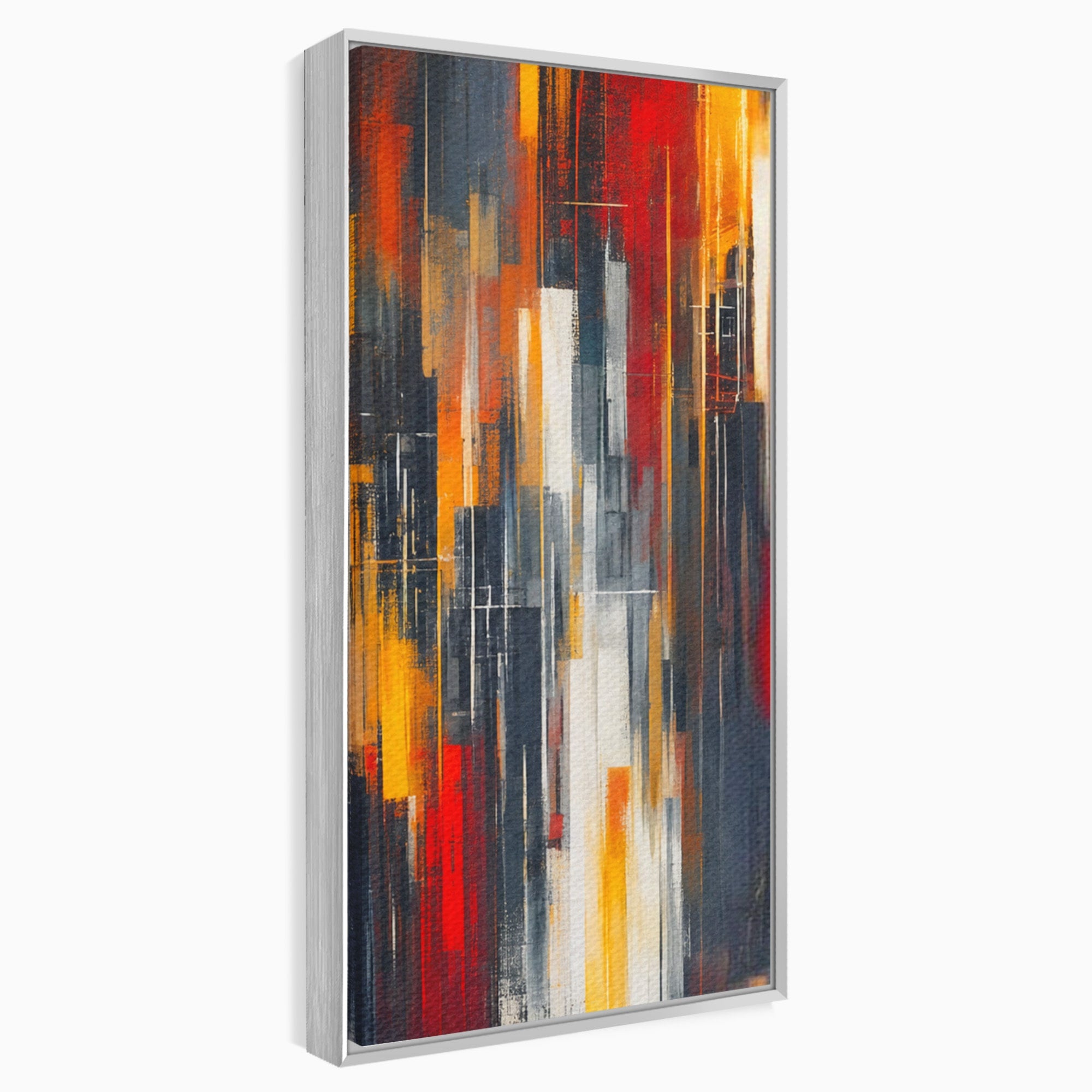 Set 3 Tablouri Canvas Premium LuxCanva® O3-1025, Fragmente de Infinit, Foc, Tacere, Adanc, Ecou, Timp, Destin, Ziduri, Labirint, Ardere, Fracturi, Apus, Umbre, Oras, Geometrii, Birou, Living, Dormitor