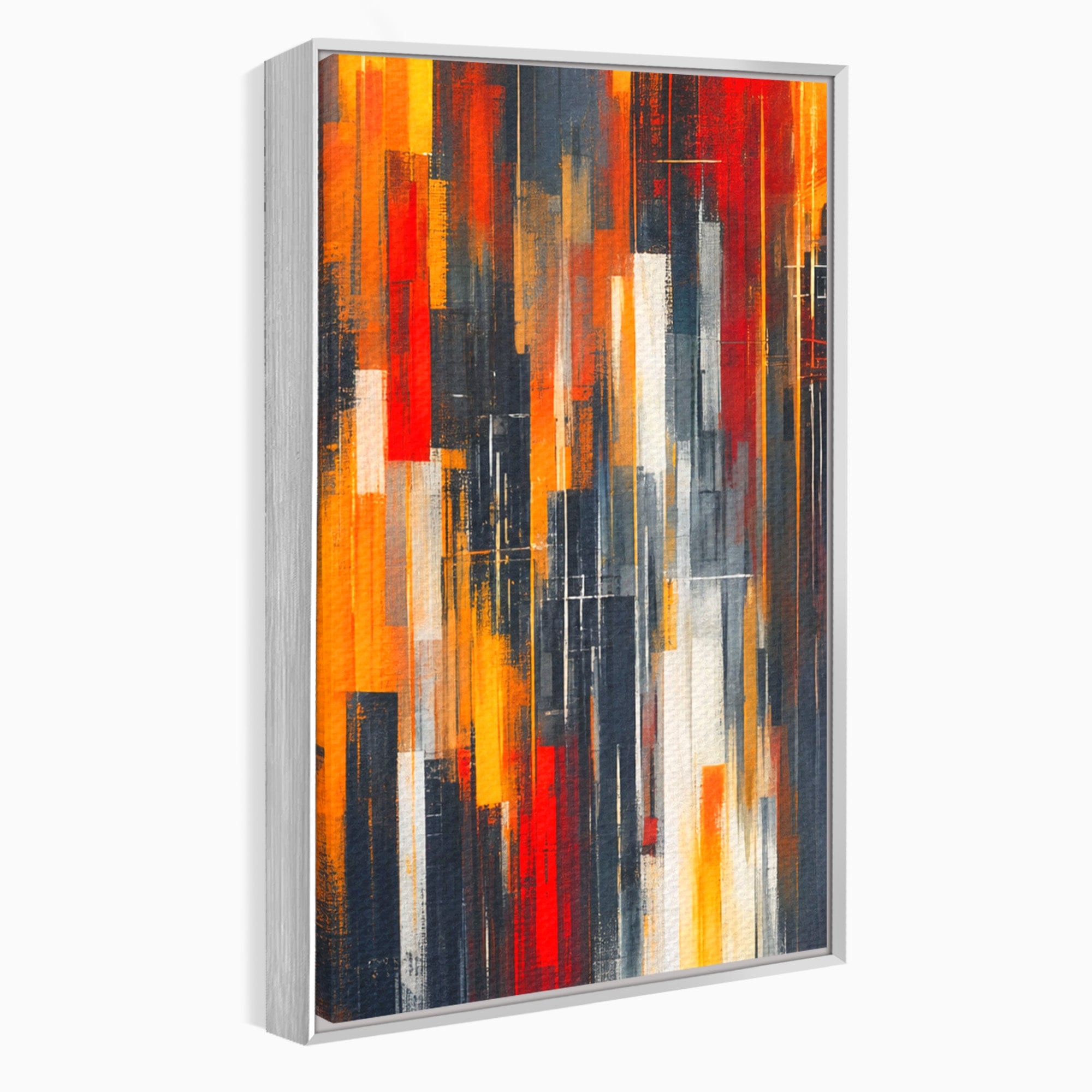 Set 3 Tablouri Canvas Premium LuxCanva® O3-1025, Fragmente de Infinit, Foc, Tacere, Adanc, Ecou, Timp, Destin, Ziduri, Labirint, Ardere, Fracturi, Apus, Umbre, Oras, Geometrii, Birou, Living, Dormitor